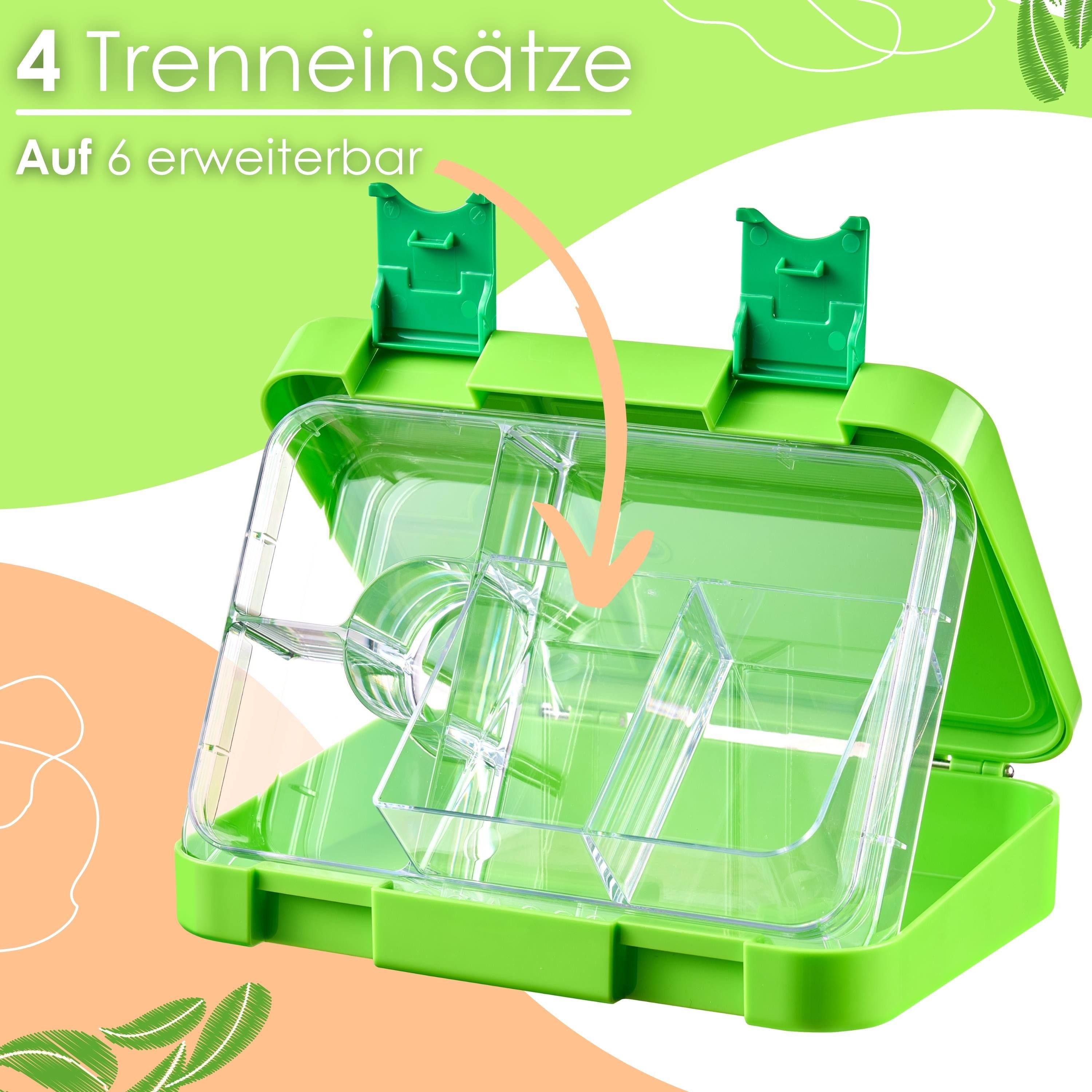 ecosa Lunchbox EO-8171 yummy buddy Kinder Brotdose, Tritan, (Brotdose, 4-tlg), Kinderfreundliche Verriegelung,BPA-Frei,Auslaufsicher,Vesperdose