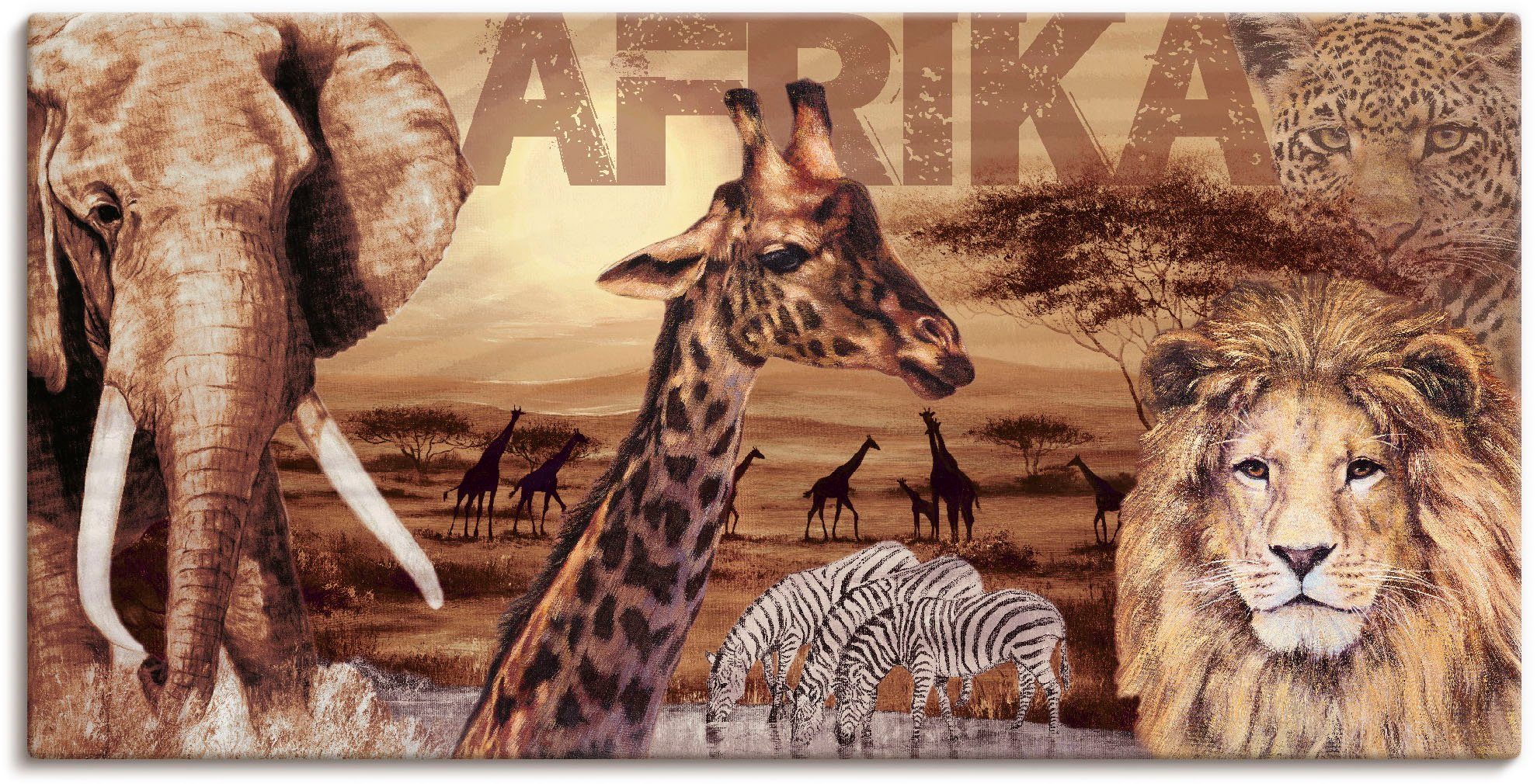 Artland Wandbild Afrika, Wildtiere (1 St), als Alubild, Leinwandbild, Poster in verschied. Größen