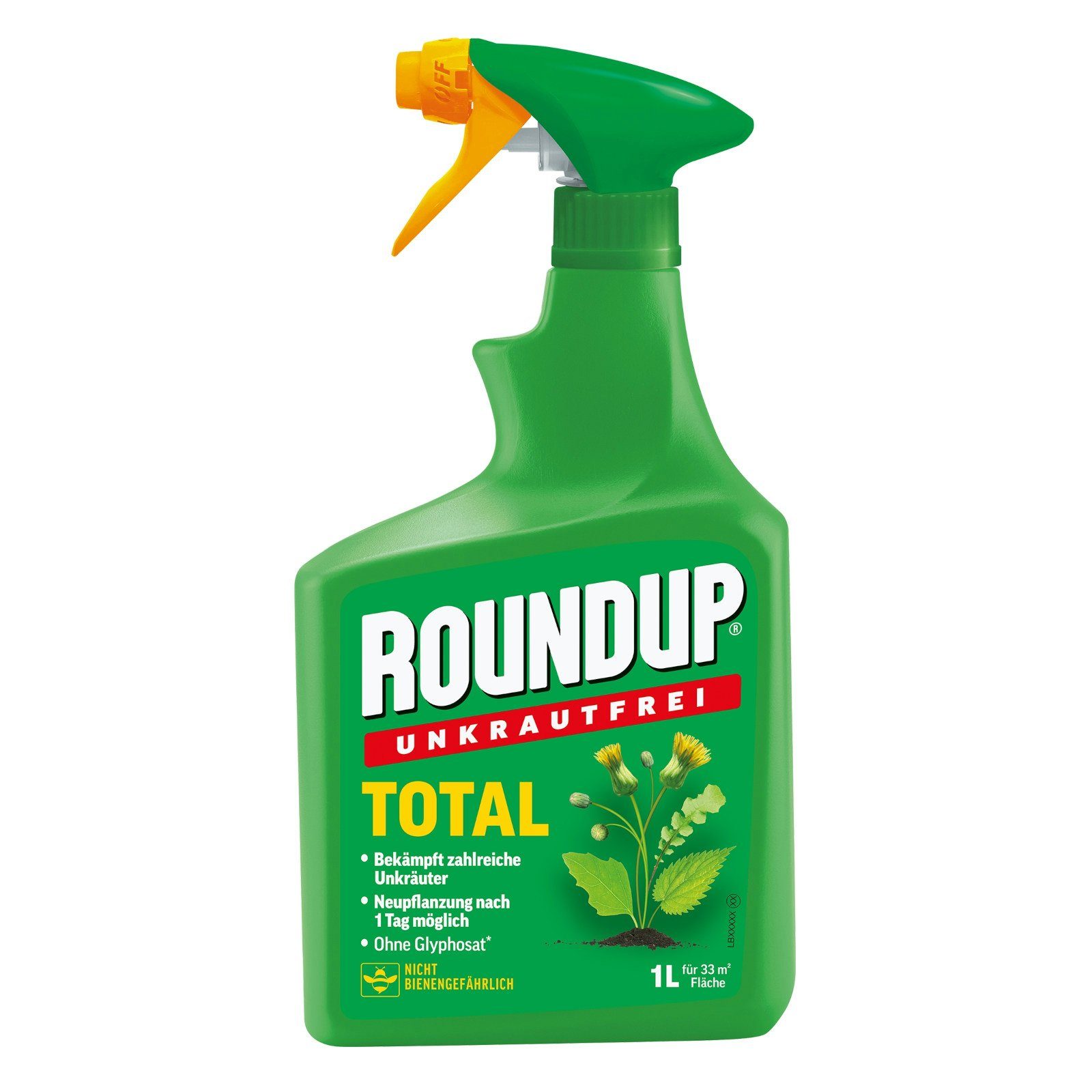 ROUNDUP Unkrautbekämpfungsmittel Unkrautfrei Total 1 Liter, 1000 ml