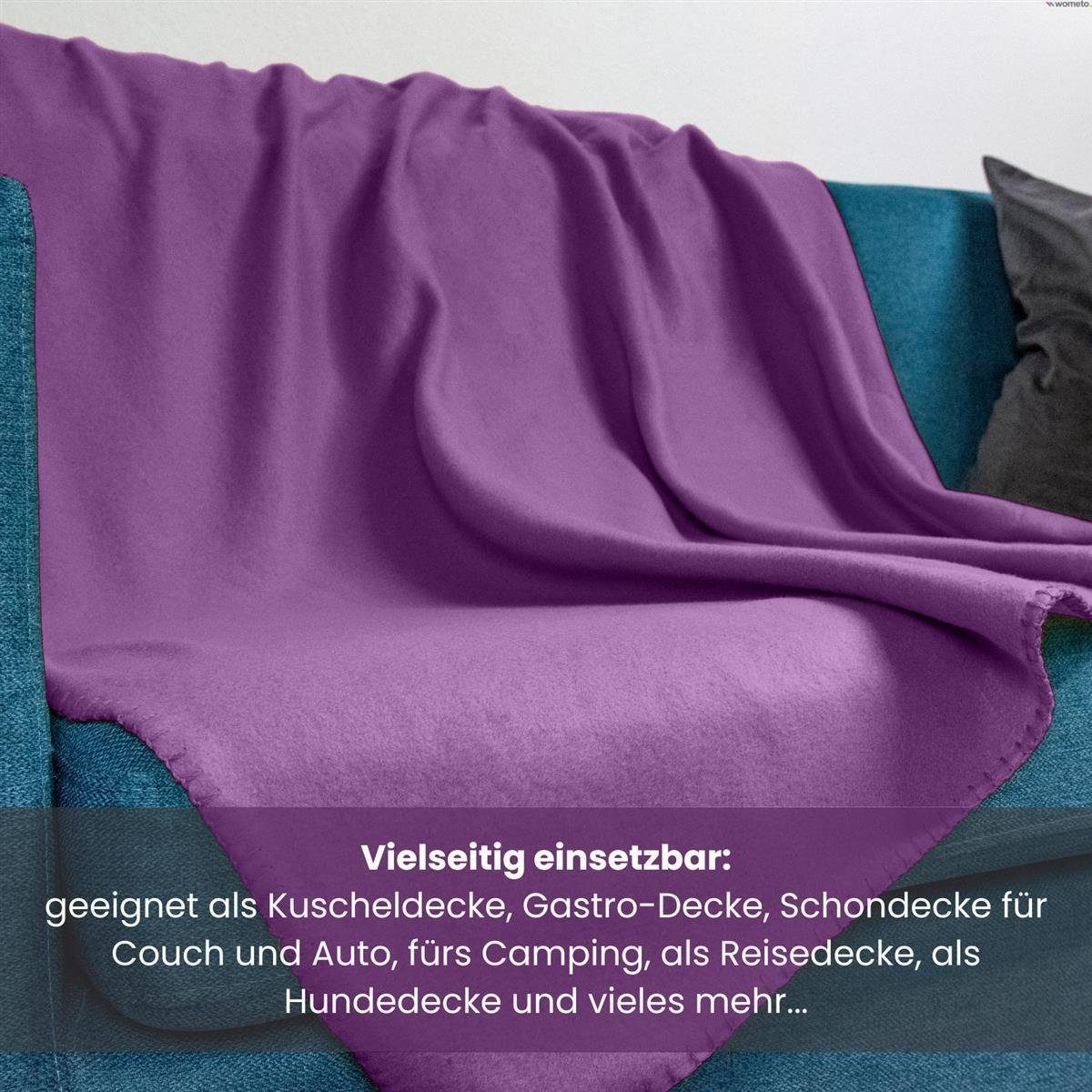 Wohndecke Polar-Fleece ca. 130x160, wometo, OEKO-TEX®, Fleecedecke mit Kettel-Einfassung & Anti-Pilling – Bild 5 von 5