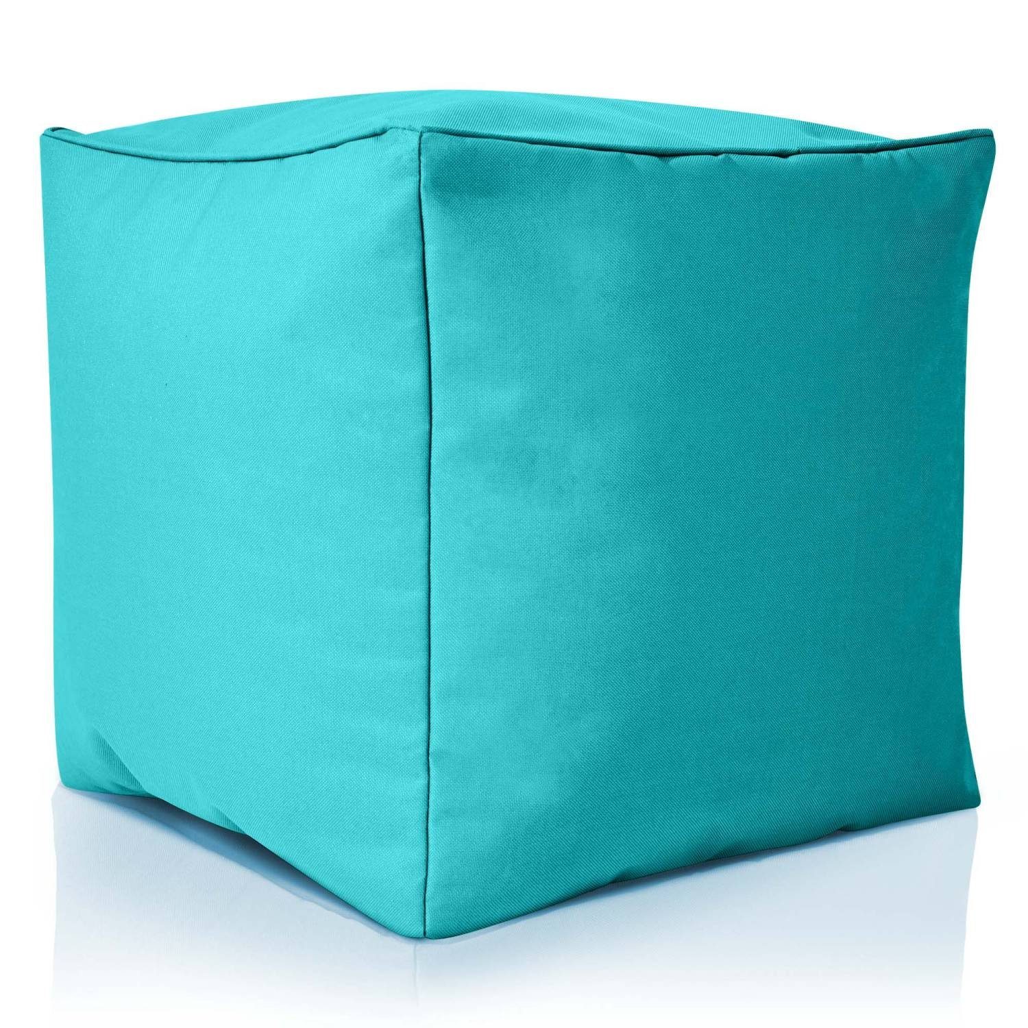 Green Bean Sitzsack Cube (Hocker 40x40x40cm mit EPS-Perlen Füllung, Fußhocker Fußkissen Sitz-Pouf für Sitzsäcke), Bodenkissen für Kinder und Erwachsene - Sitzkissen Sitzhocker Türkis