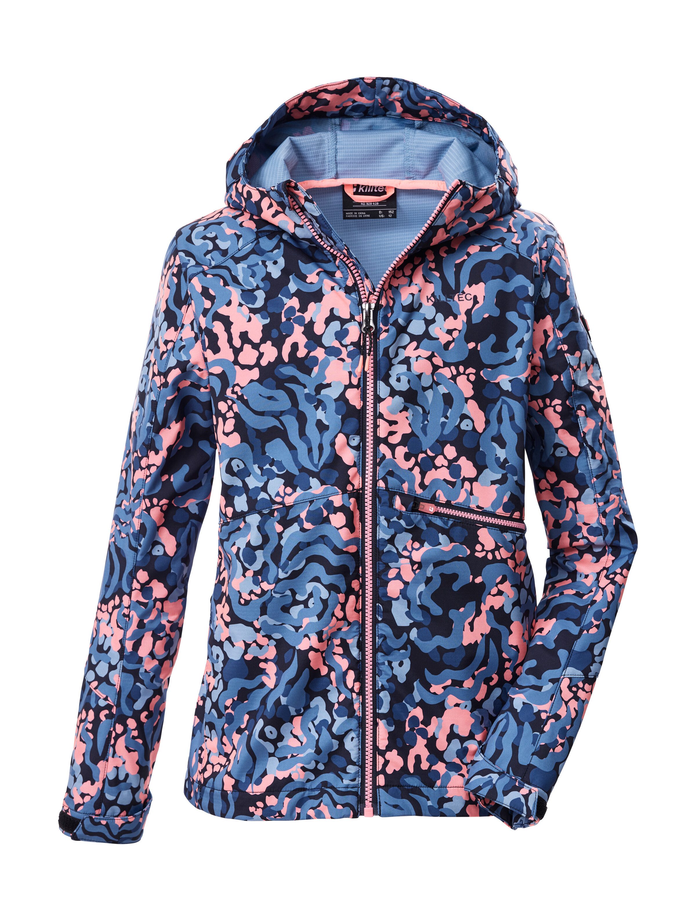 Killtec Softshelljacke KOS 154 GRLS SFTSHLL JCKT Wind- und wasserabweisende Kinderjacke mit buntem Print