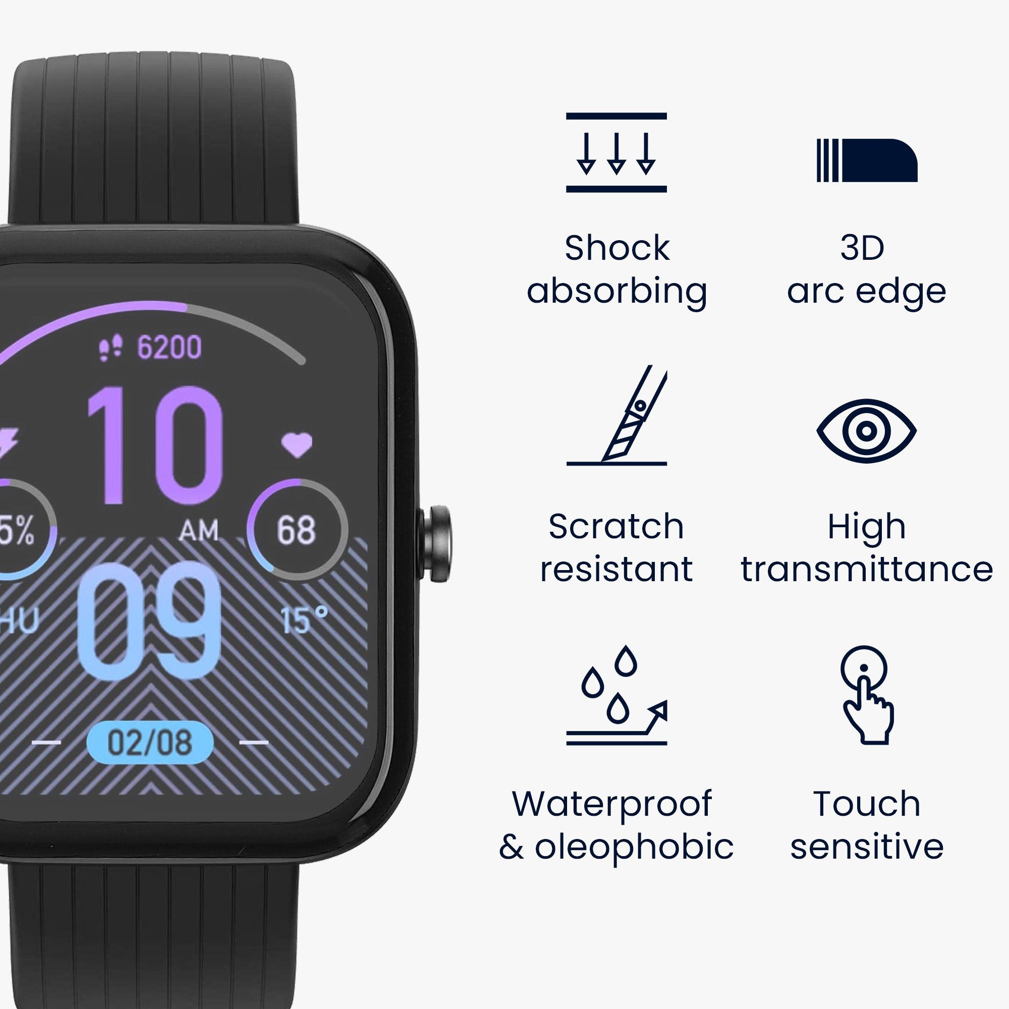 kwmobile Displayschutzfolie 2x Displayschutzfolie für Huami Amazfit Bip 3 Pro, 2 Stück, Schutzfolie für Fitness Tracker - robuster Displayschutz - transparent