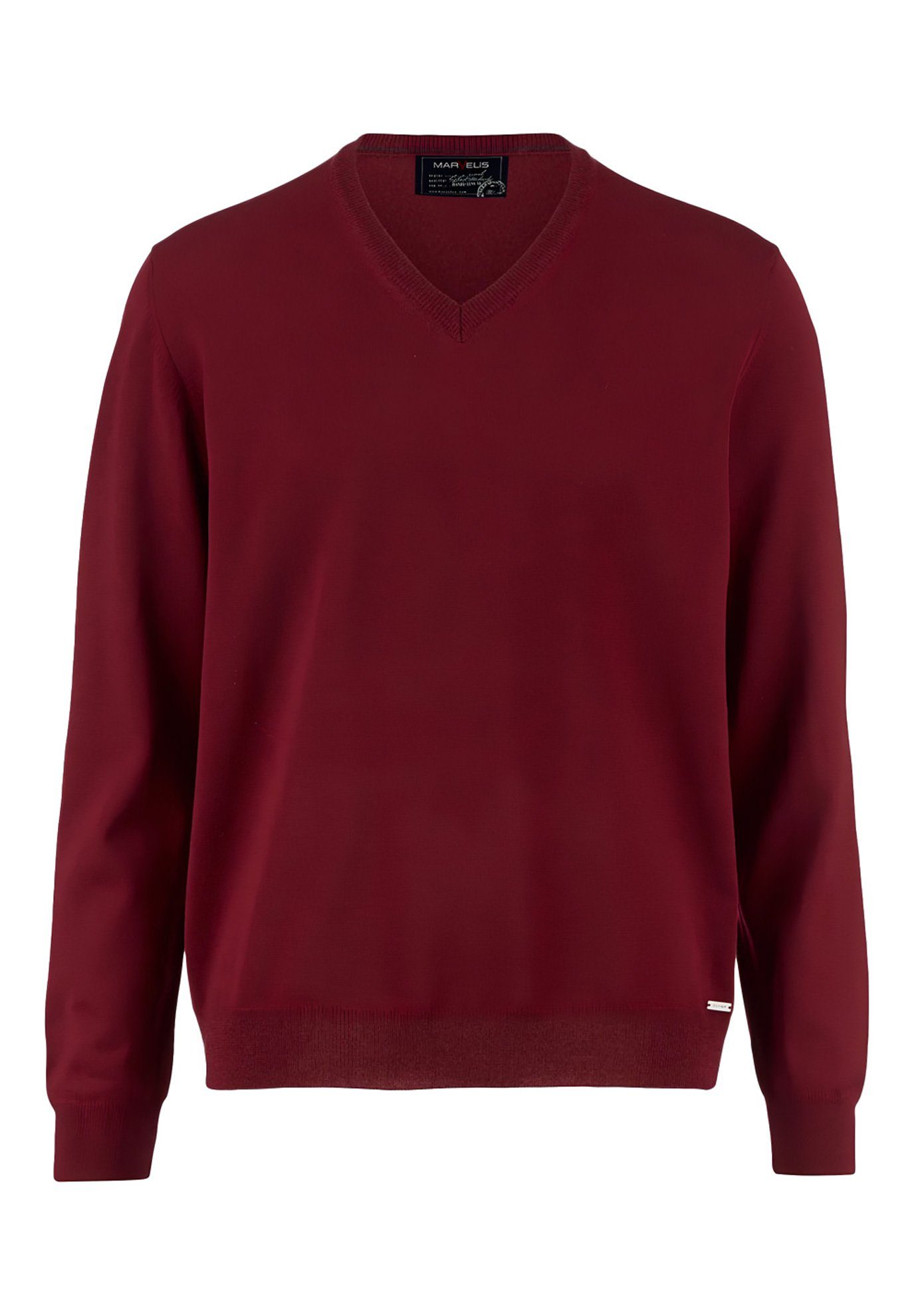 MARVELIS V-Ausschnitt-Pullover Pullover - Casual Fit - V-Ausschnitt - Einfarbig - Bordeaux (1-tlg)