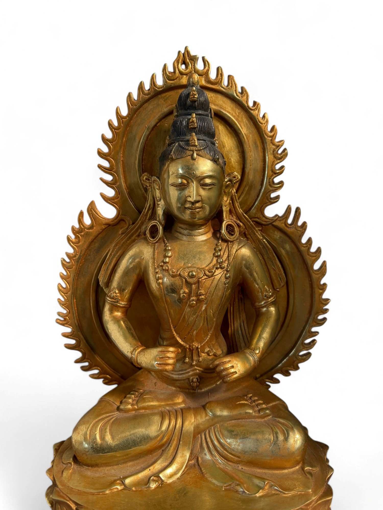 Asien LifeStyle Buddhafigur Bodhisattva Figur Bronze China Skulptur 43 cm groß