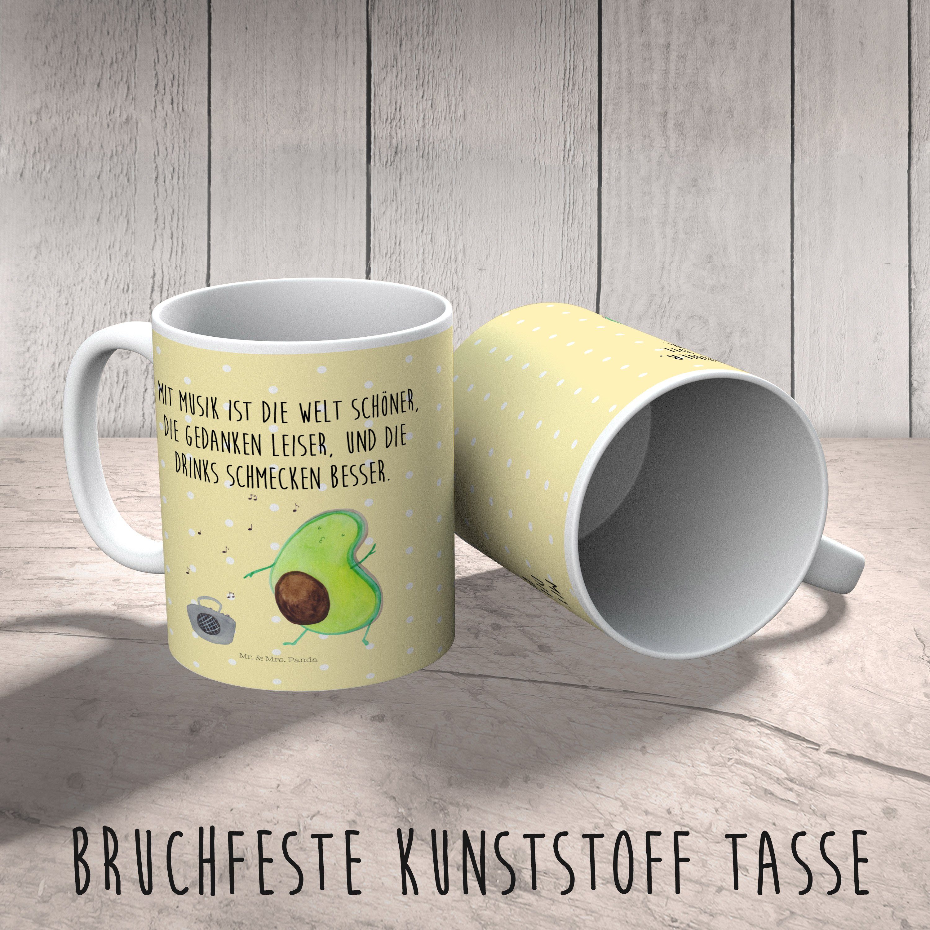 Mr. & Mrs. Kinderbecher Avocado - Kindergarten, Kunststoff Veggie, Geschenk, Panda - Gelb Pastell tanzt Gesund