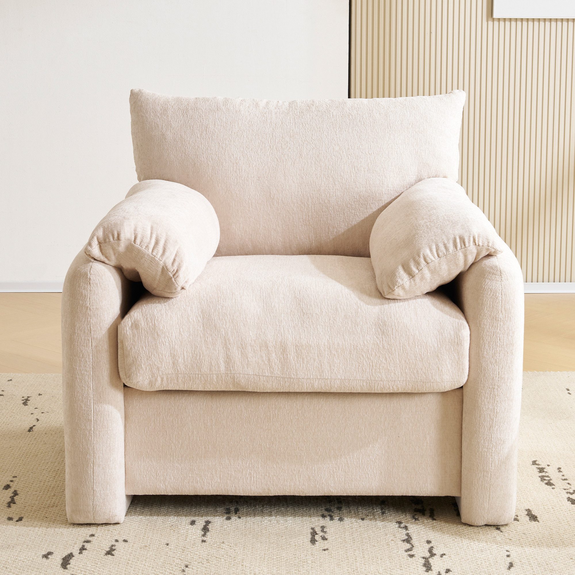 KLAM HOME Sessel Modernes Design Chenille-Stoff günstig online kaufen