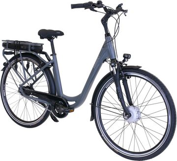 HAWK Bikes E-Bike HAWK eCity Wave BAFANG, 7 Gang Shimano Nexus 7G Schaltwerk, Nabenschaltung, Frontmotor, 418 Wh Akku, Pedelec, Elektrofahrrad für Damen, Cityrad