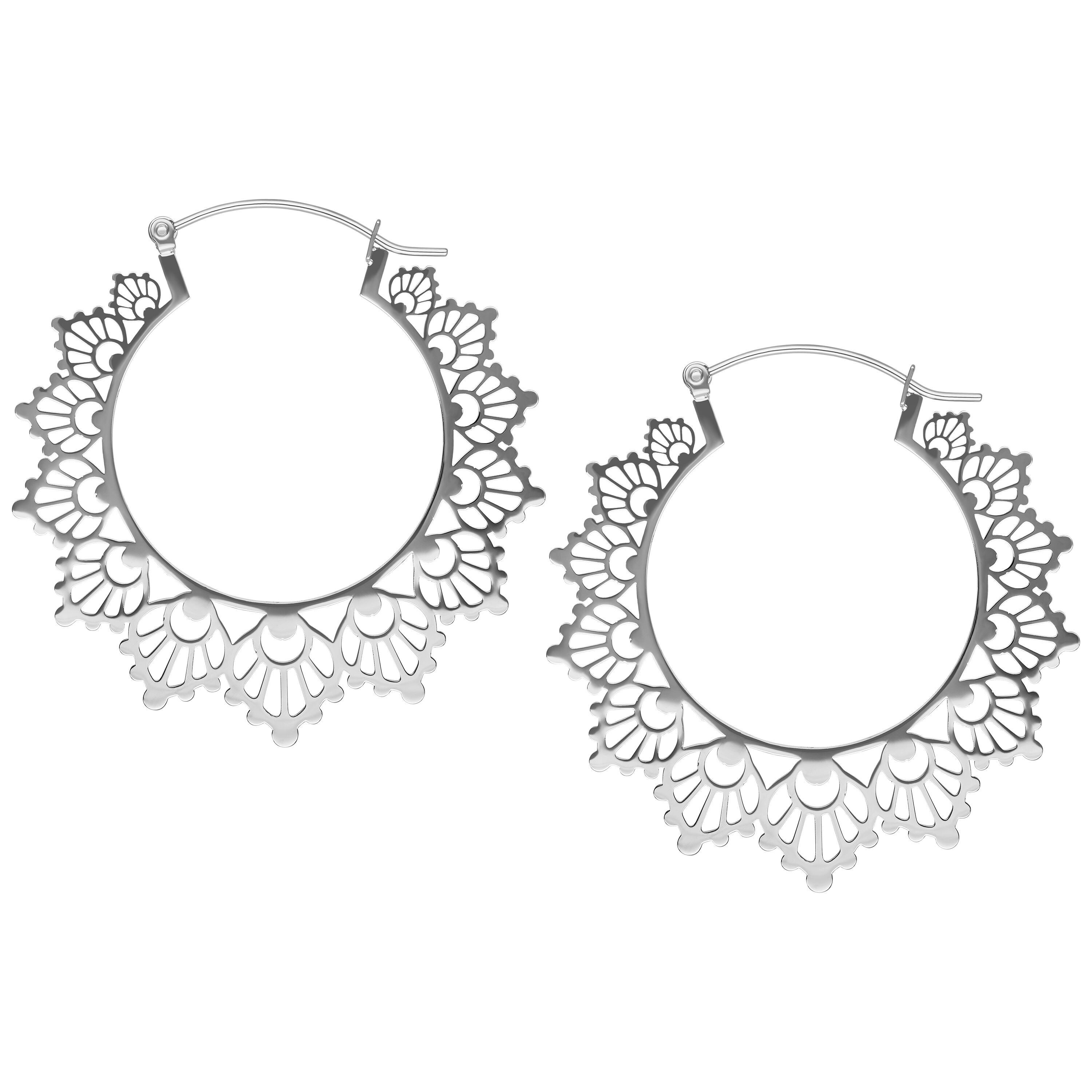 Paar Ohrhänger Sunflower Hoops Pair - Silber