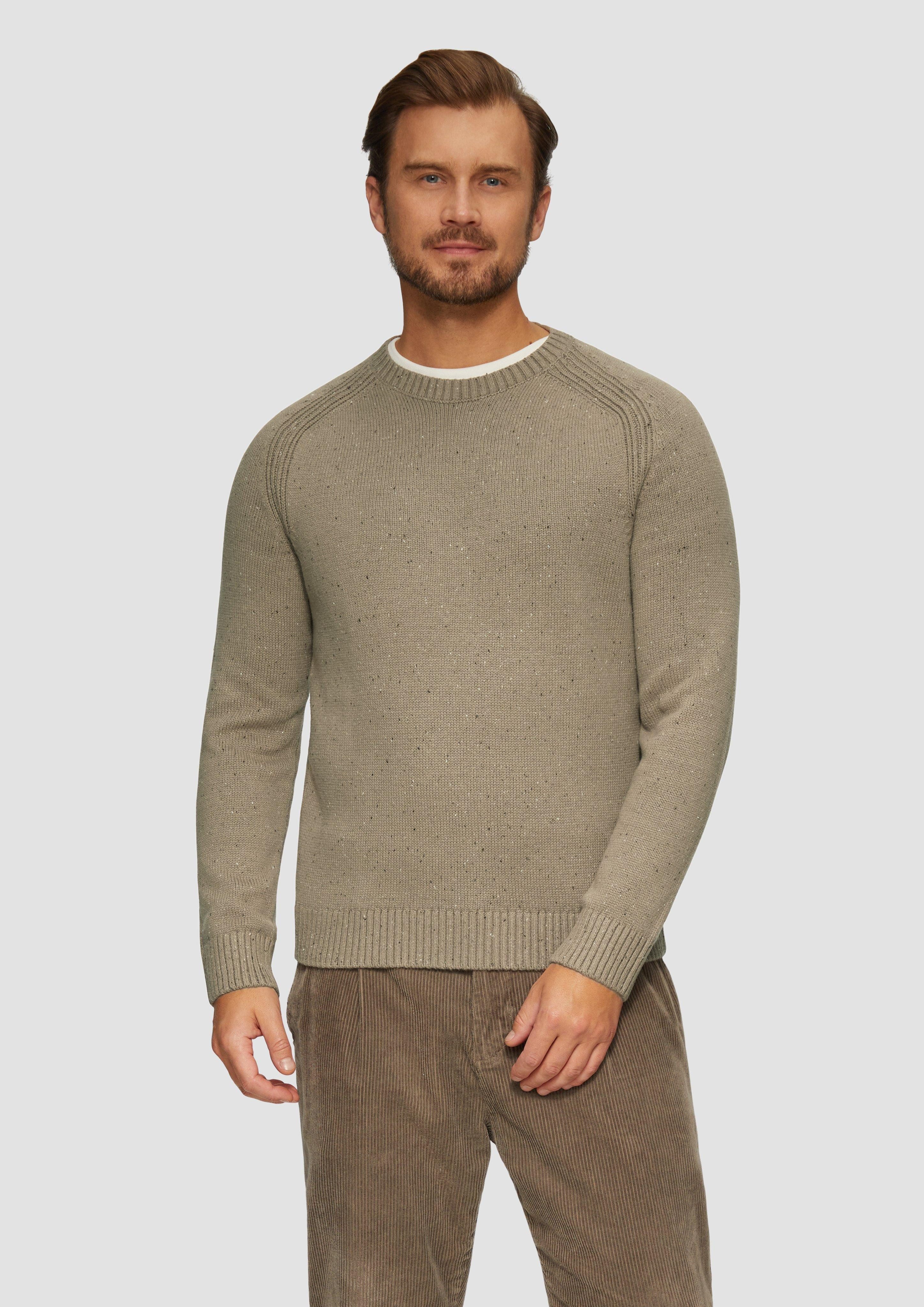 Strickpullover Crew-Neck-Pullover mit Farbeffekt