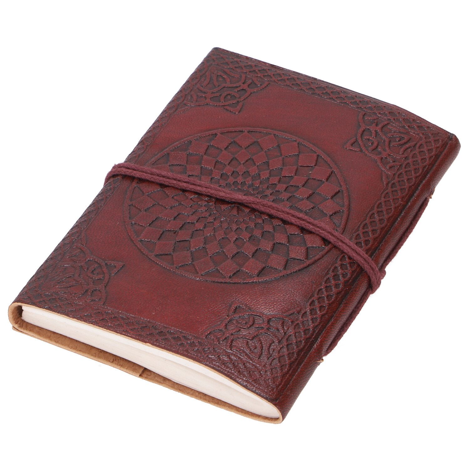 Guru-Shop Tagebuch Notizbuch, Lederbuch, Tagebuch mit Ledereinband..
