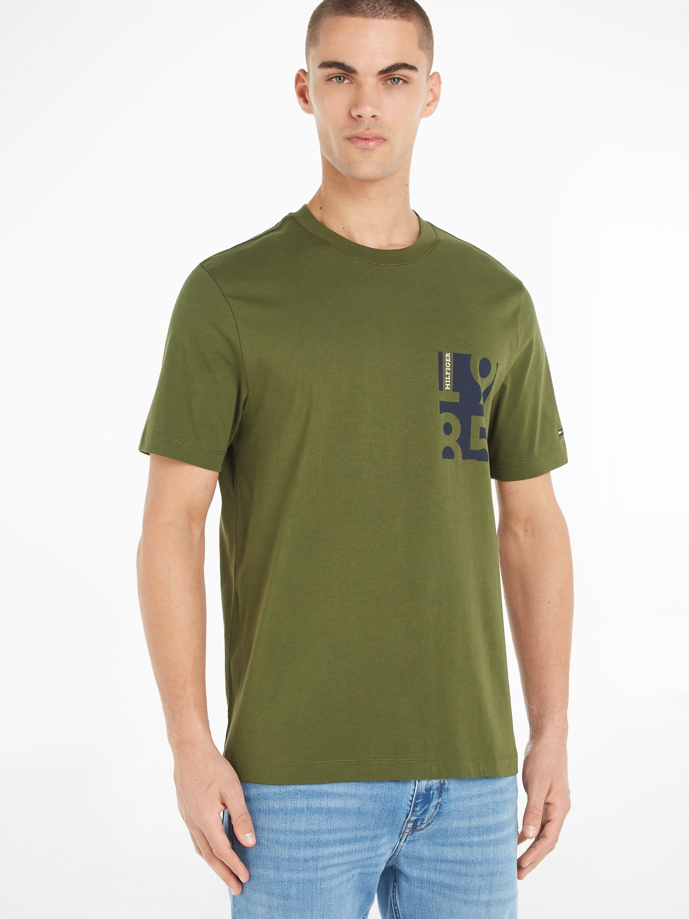 Tommy Hilfiger T-Shirt CHEST PRINT TEE Putting Green