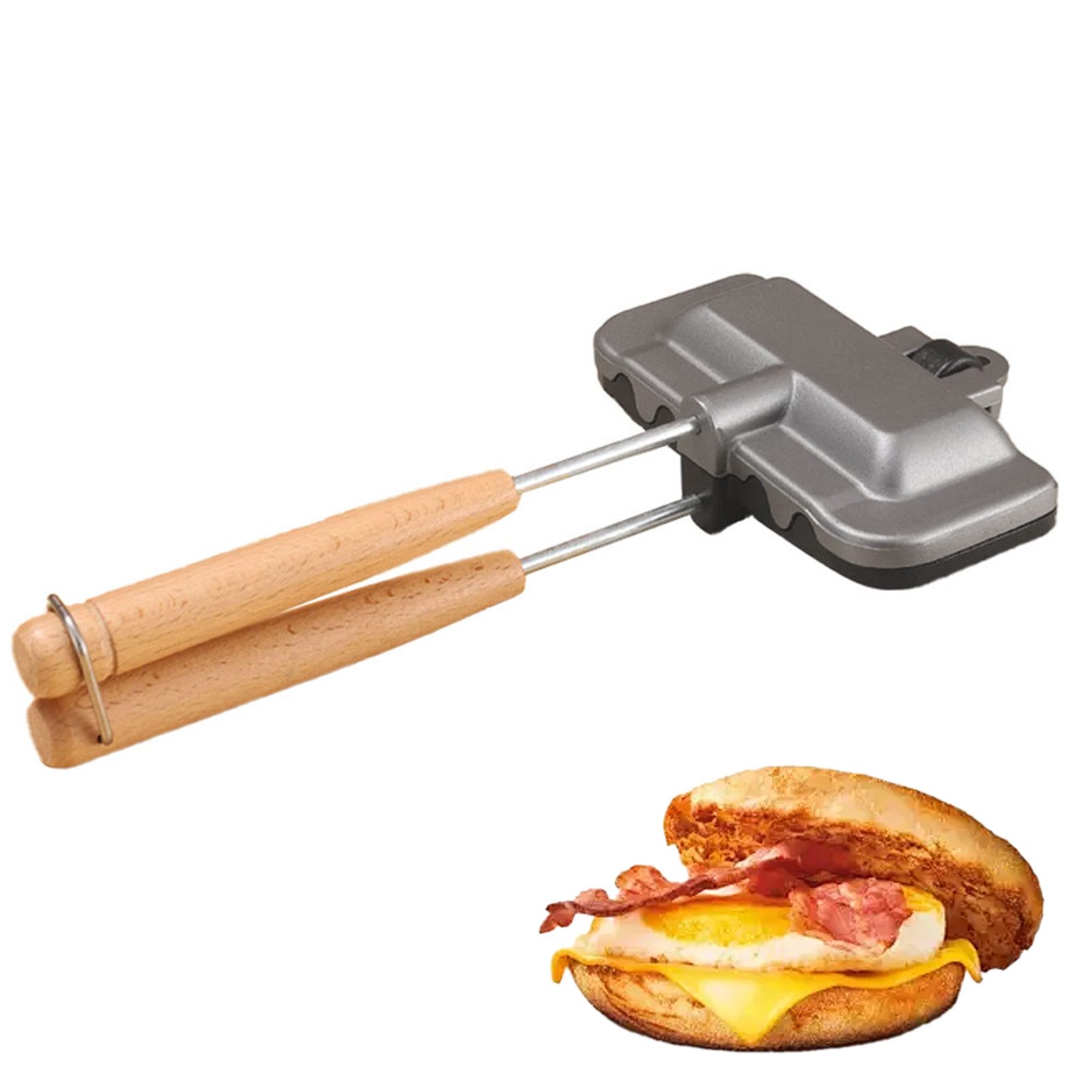 MODFU Sandwichzange Doppelseitige Sandwichpfanne Antihaft Wende Pfanne, schnelles gleichmäßiges Braten Rösten für Panini Omeletts Waffeln