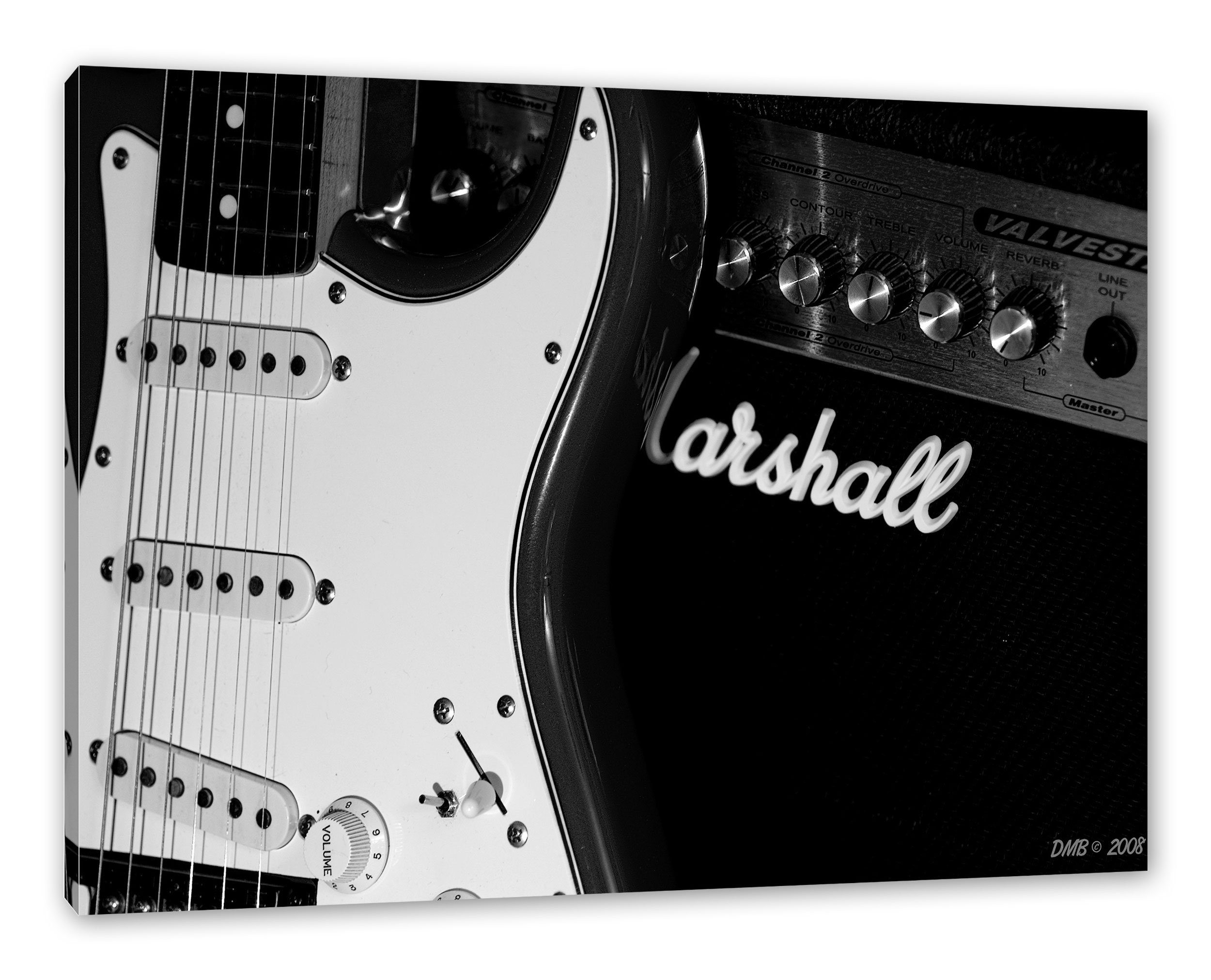 Pixxprint Leinwandbild E-Gitarre Verstärker, E-Gitarre Verstärker (1 St), Leinwandbild fertig bespannt, inkl. Zackenaufhänger