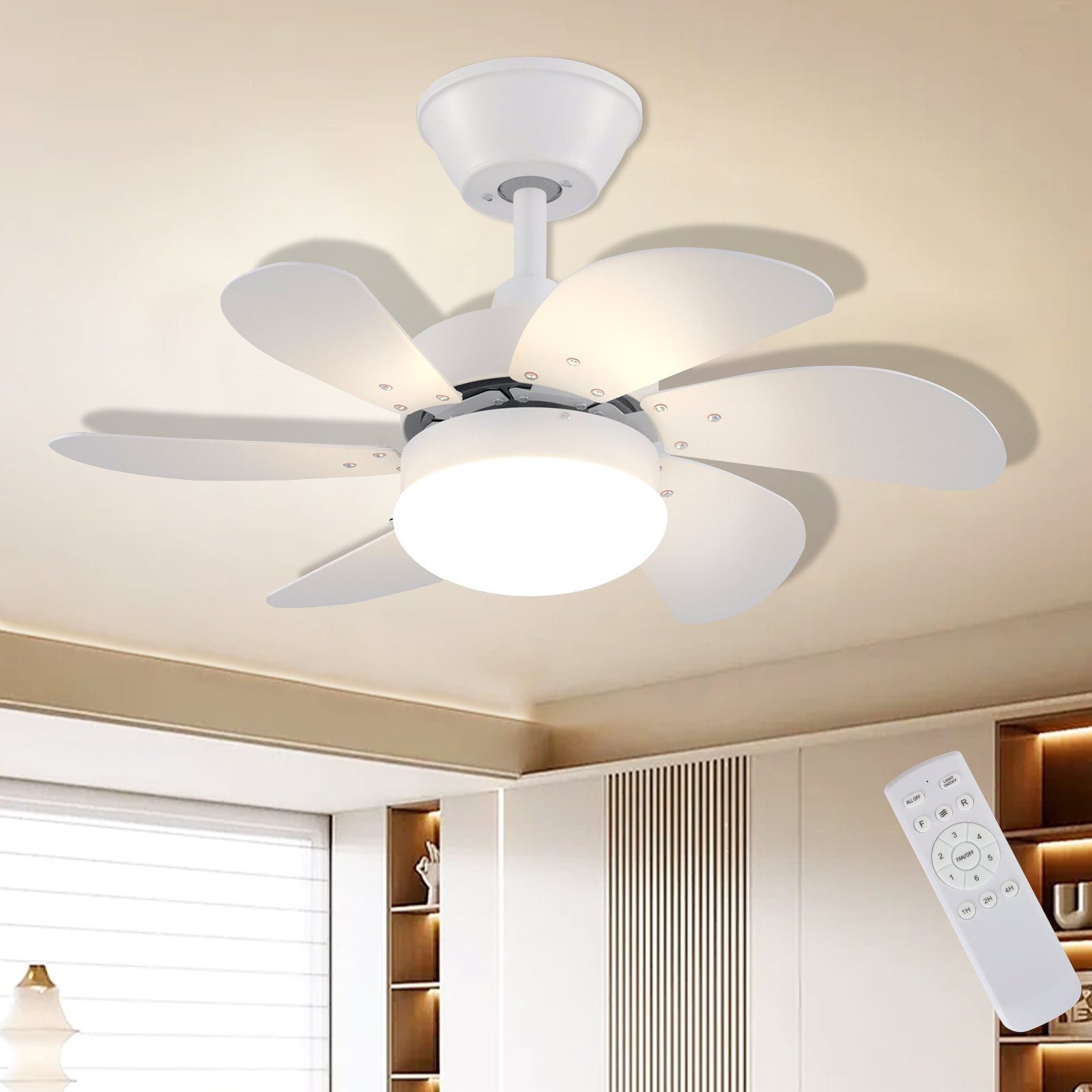 Nettlife Deckenventilator mit beleuchtung Fernbedienung Leise günstig online kaufen