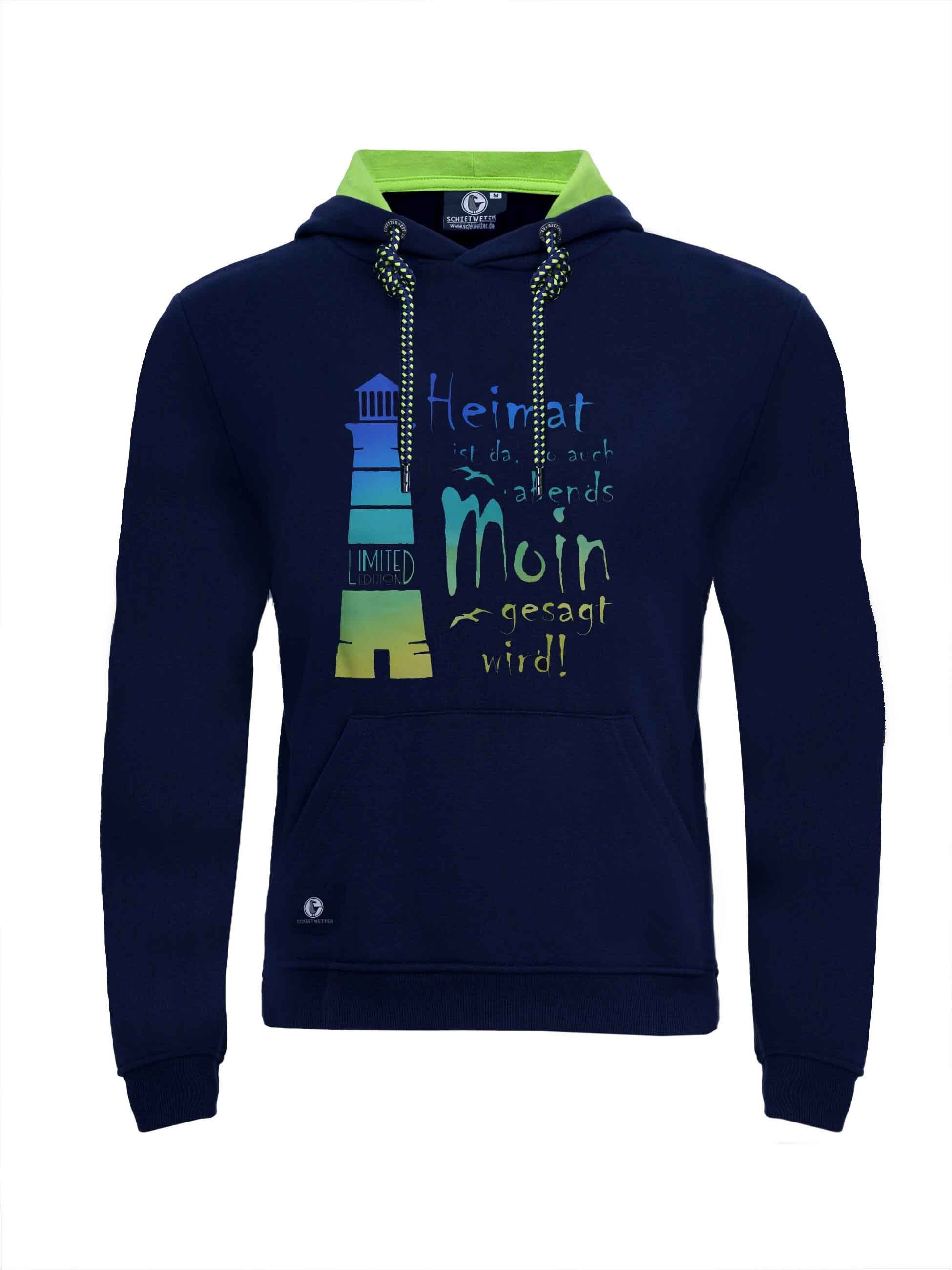 Schietwetter Kapuzenpullover Unisex, Herren Hoodie "Leuchtturm" günstig online kaufen
