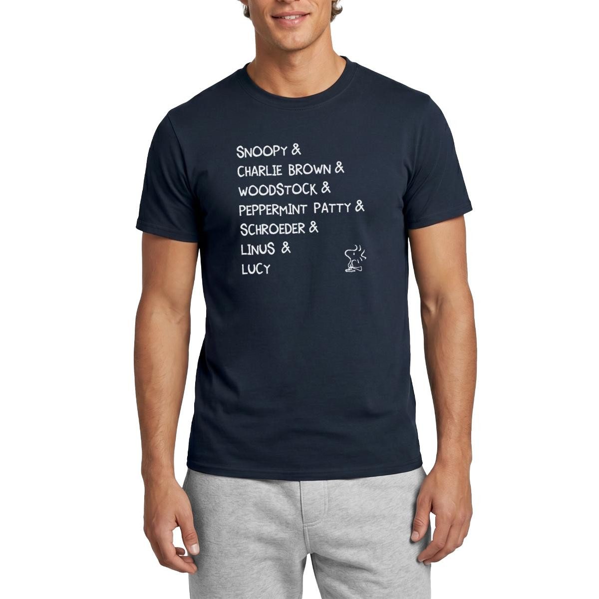 Spreadshirt T-Shirt Peanuts Snoopy & Charlie Brown & Woodstock Charaktere Männer T-Shirt (1-tlg)