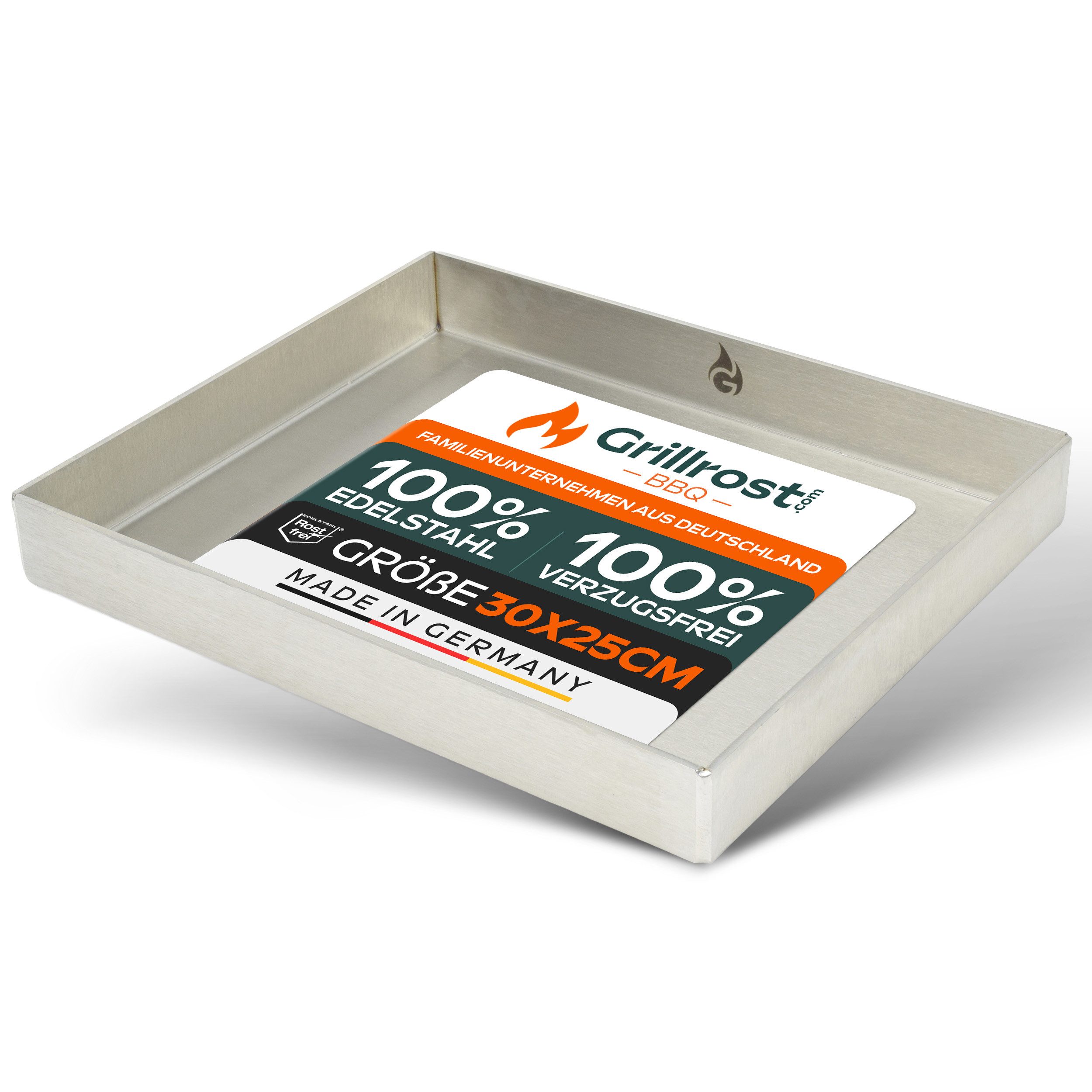 Grillrost.com BBQ Grillrost BBQ Grillwanne geschlossen 300x250mm, Made in Germany