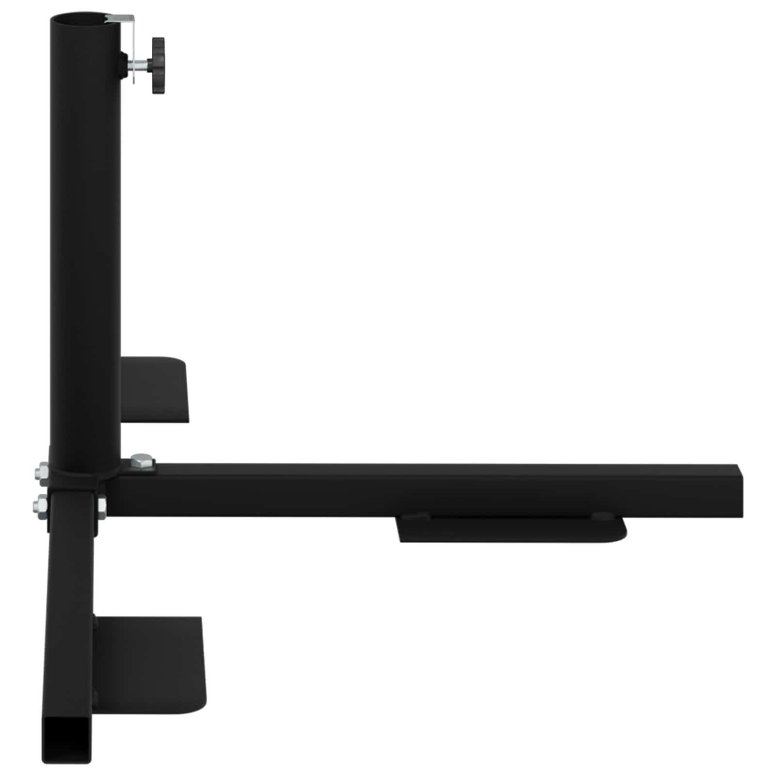 vidaXL Schirmhalter Halb Sonnenschirm Basisrahmen Schwarz Stahl for 32-38 mm Pole, 1 tlg. – Bild 5 von 5