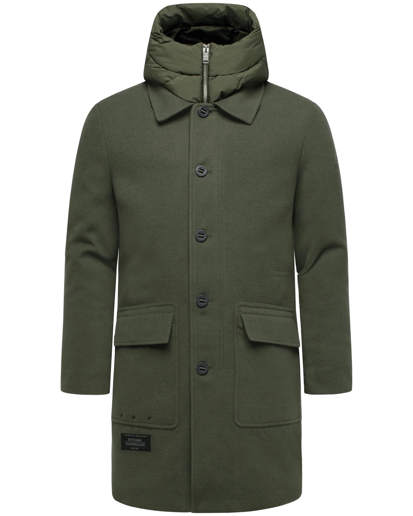 Stone Harbour Trenchcoat Thiagoo XX Kurzmantel in Wollmantel-Optik mit herausnehmbaren Inlayer