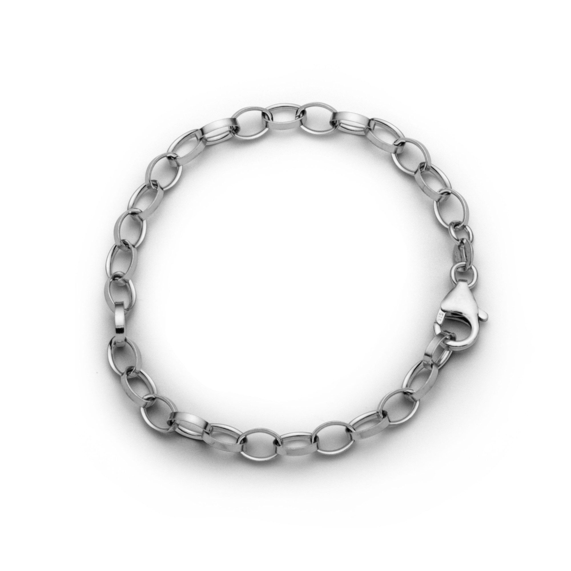 DUR Armband A1899, 20 cm – Ovales Erbsarmband aus 925er Silber für Damen & Herren, - klassisch & hochwertig