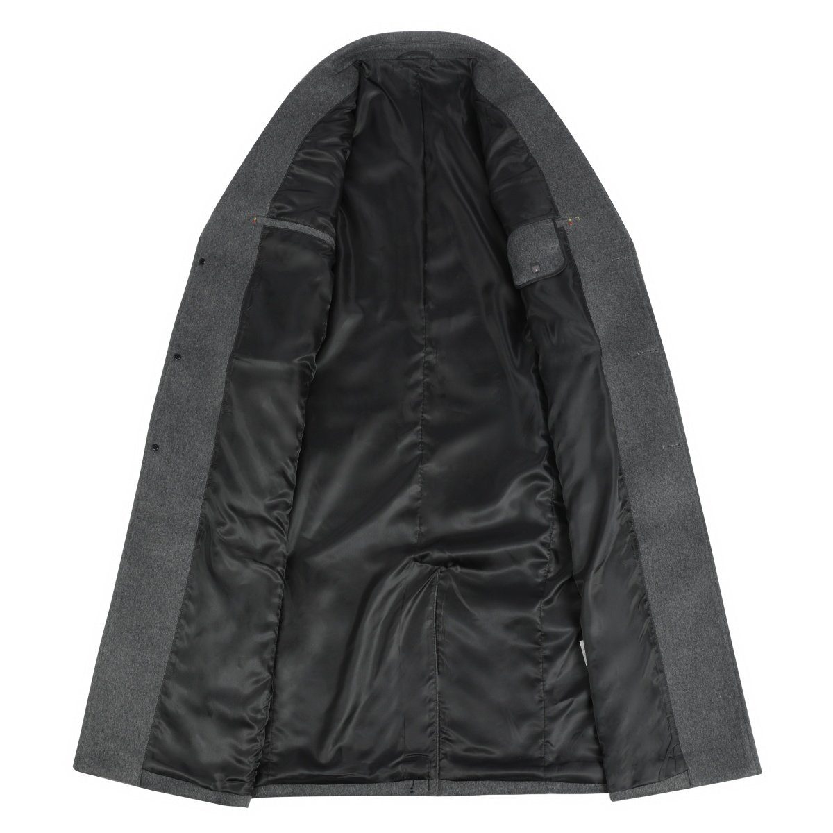 Allthemen Langmantel Herren Knielang Wollmantel Slim Fit Wintermantel