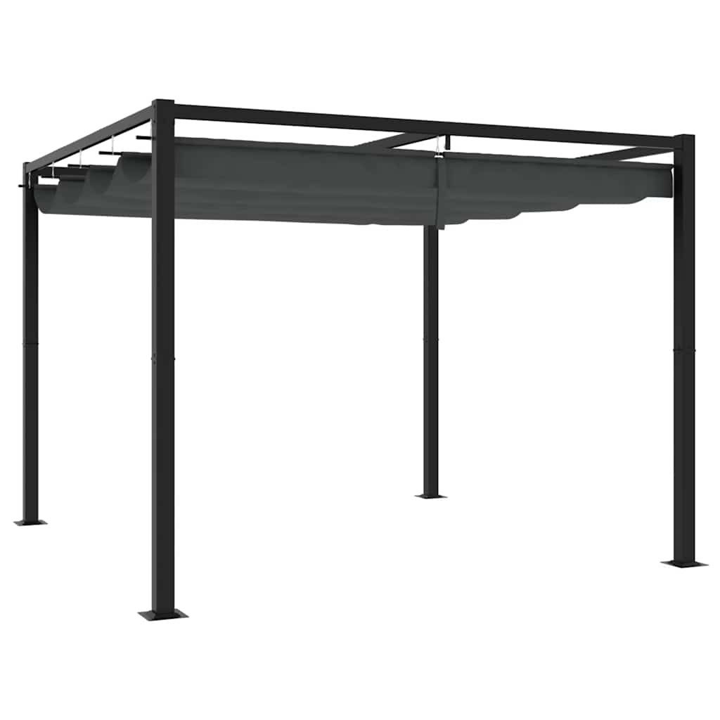 vidaXL Partyzelt Gartenpavillon mit Ausziehbarem Dach Anthrazit 3x3 m Stahl