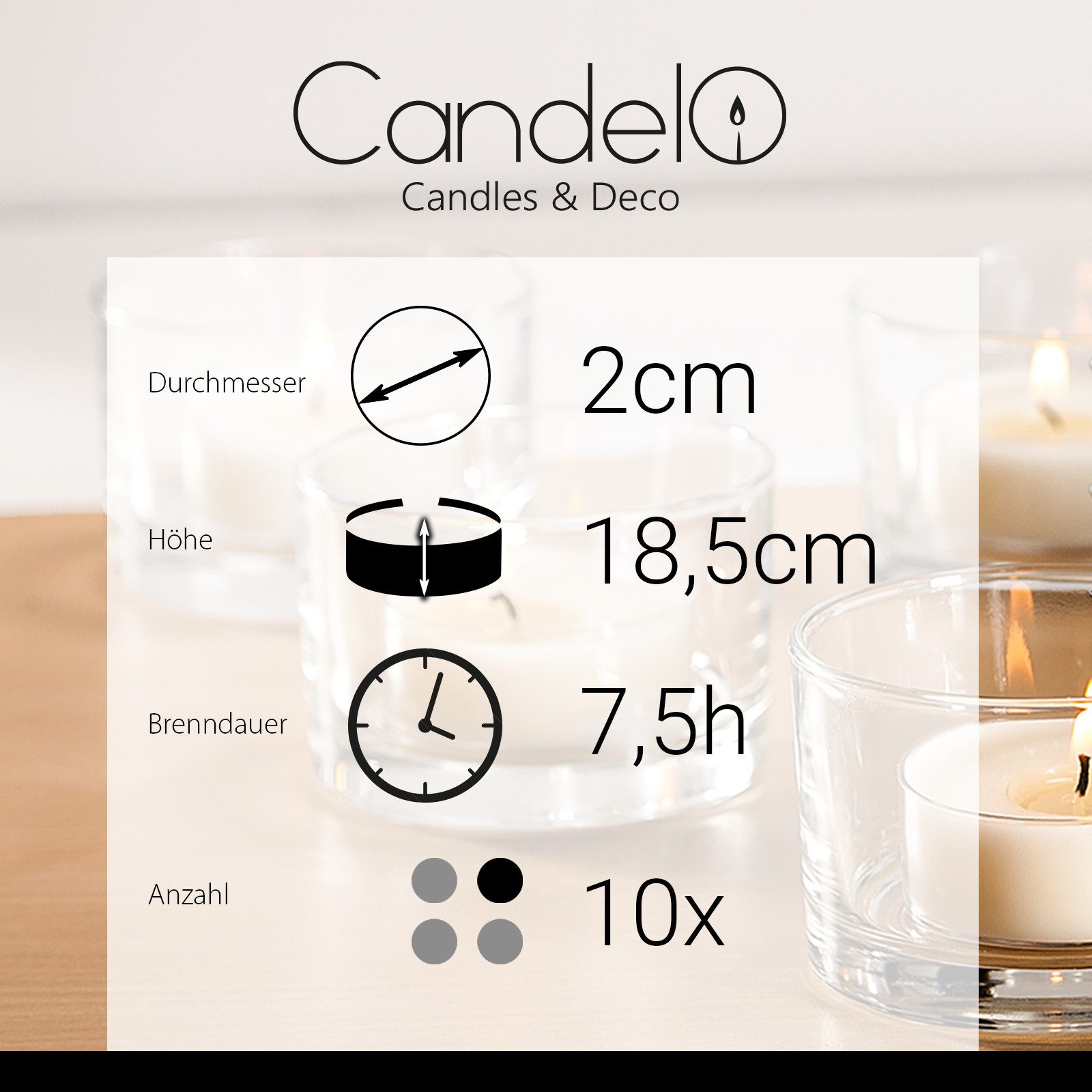 Candelo Tafelkerze Tafelkerze 10er Set 18,5cm Rot 7 Std Brenndauer, für Ker günstig online kaufen