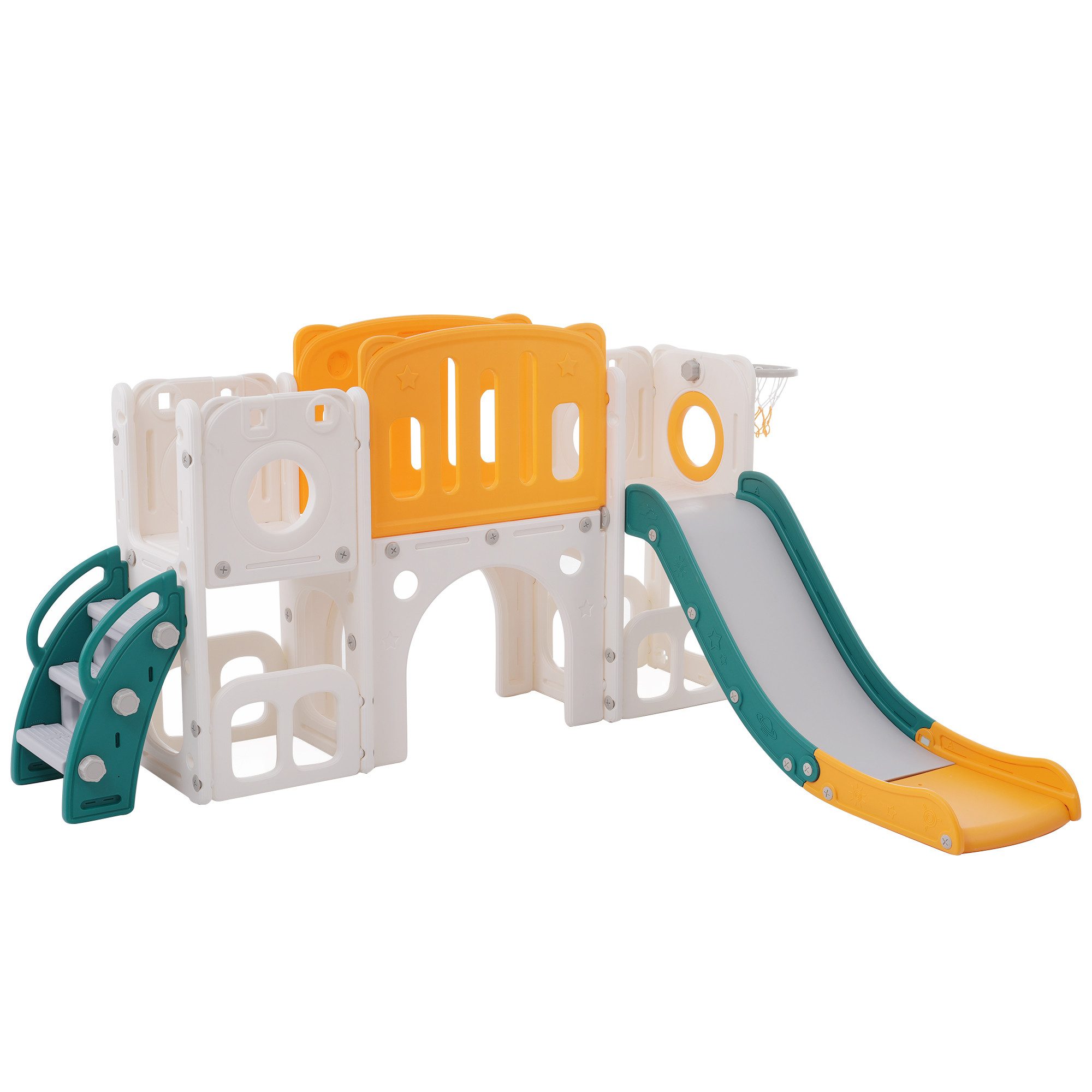 Indoor-Rutsche KinderRutsche Plattformen Basketballkorb Treppe(ohne Ozeanbälle)