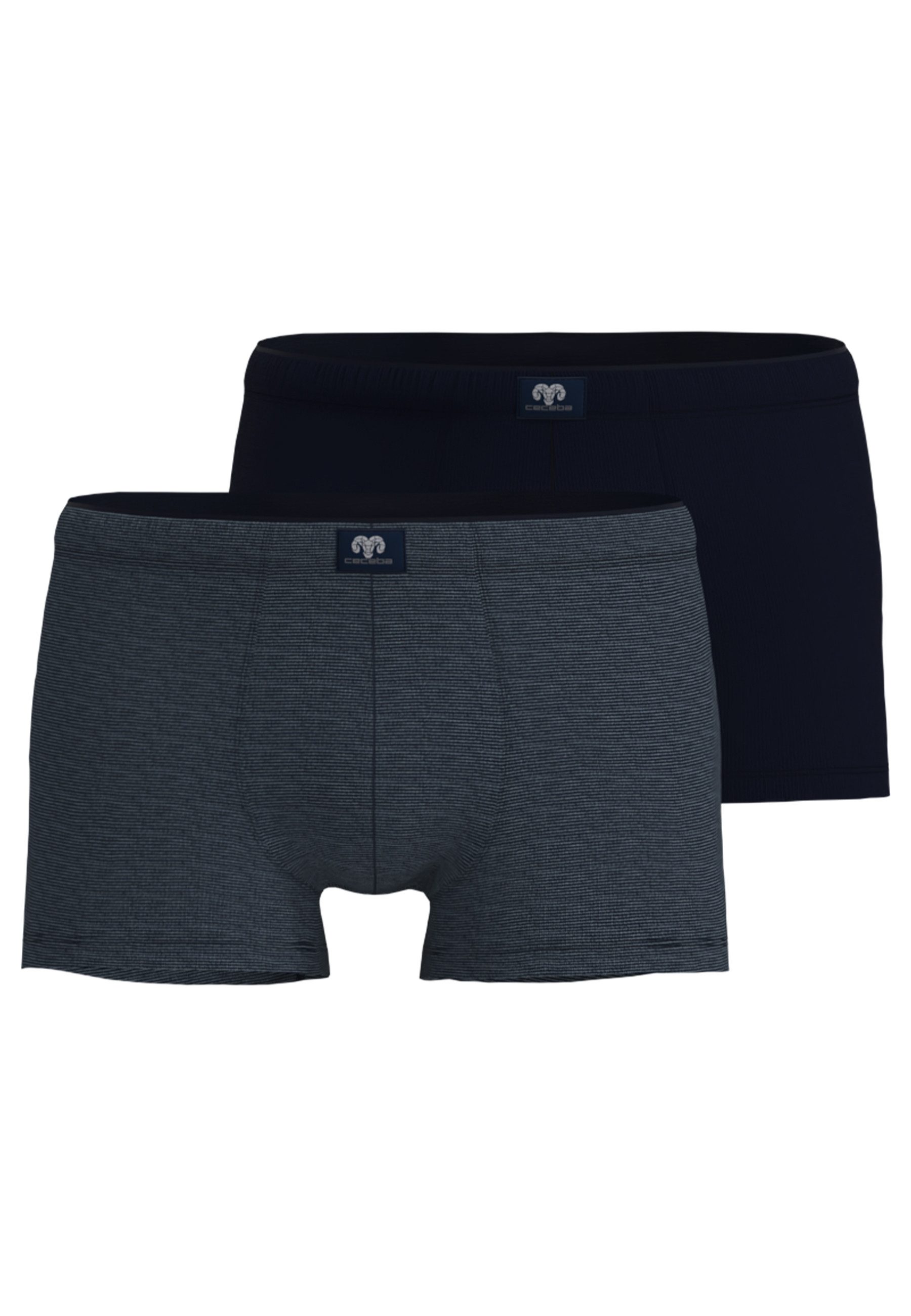 Boxershorts CECEBA Herren Pants blau uni 2er Pack
