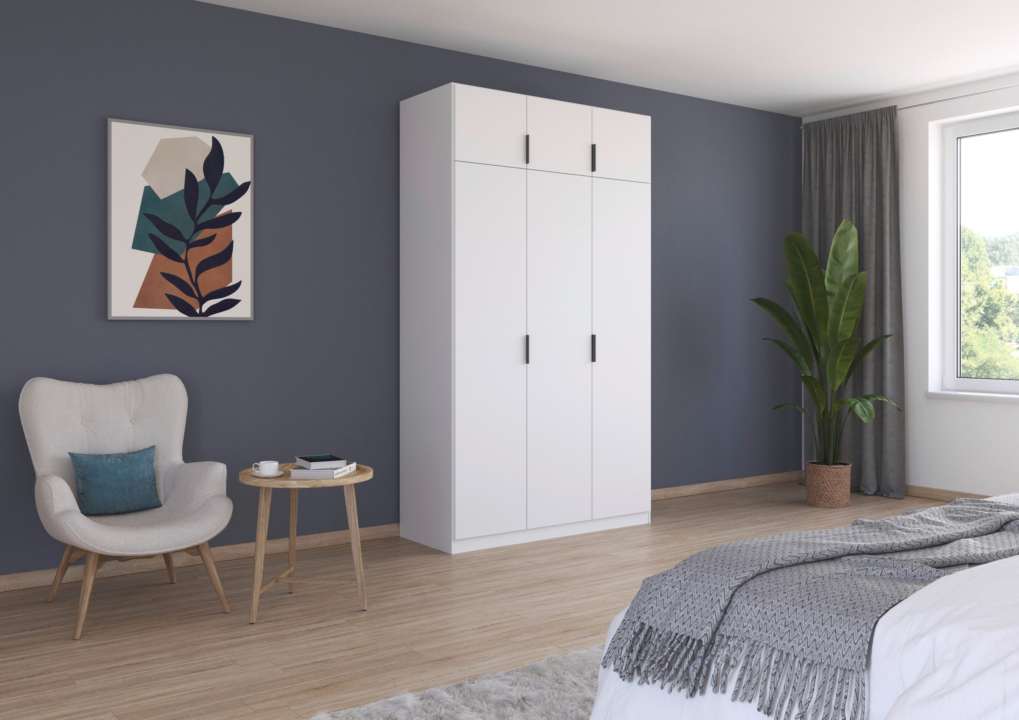rauch Kleiderschrank Drehtürenschrank Schrank Garderobe Ankleide Schlafzimmer LAGOA (3 verschiedene Ausstattungen BASIC/CLASSIC/PREMIUM (inkl. SOFT-CLOSE) moderne Kantengriffe aus Metall, optional mit Aufsatz MADE IN GERMANY