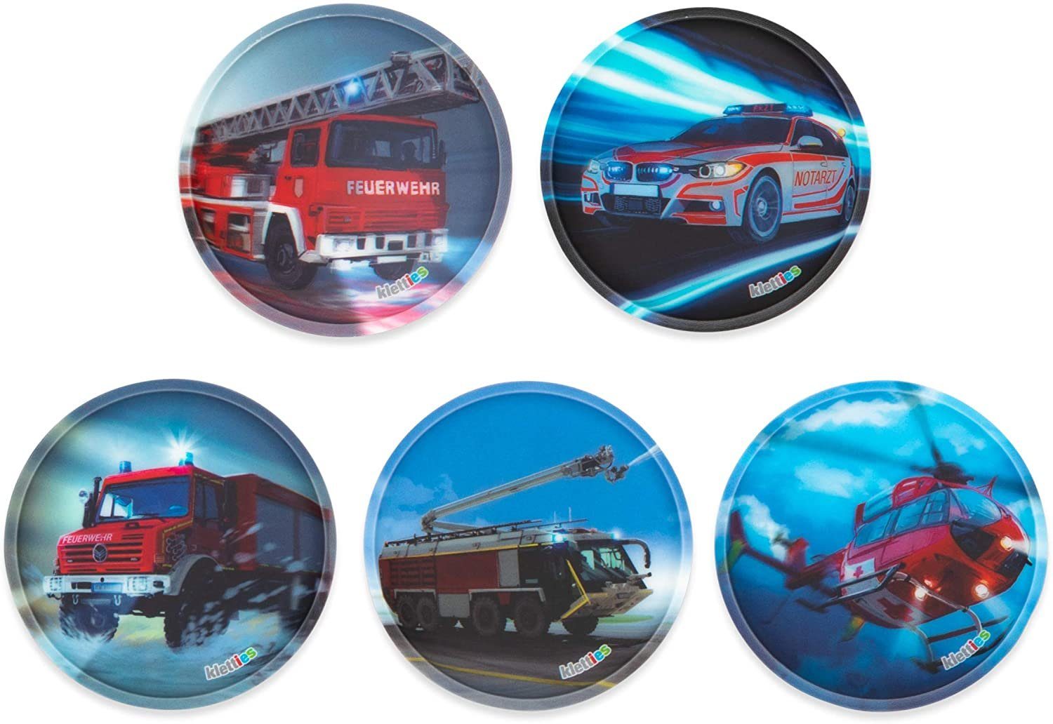 ergobag Schulranzen Kletties Feuerwehr 5-tlg. (5-teilig), Klettmotive, austauschbar