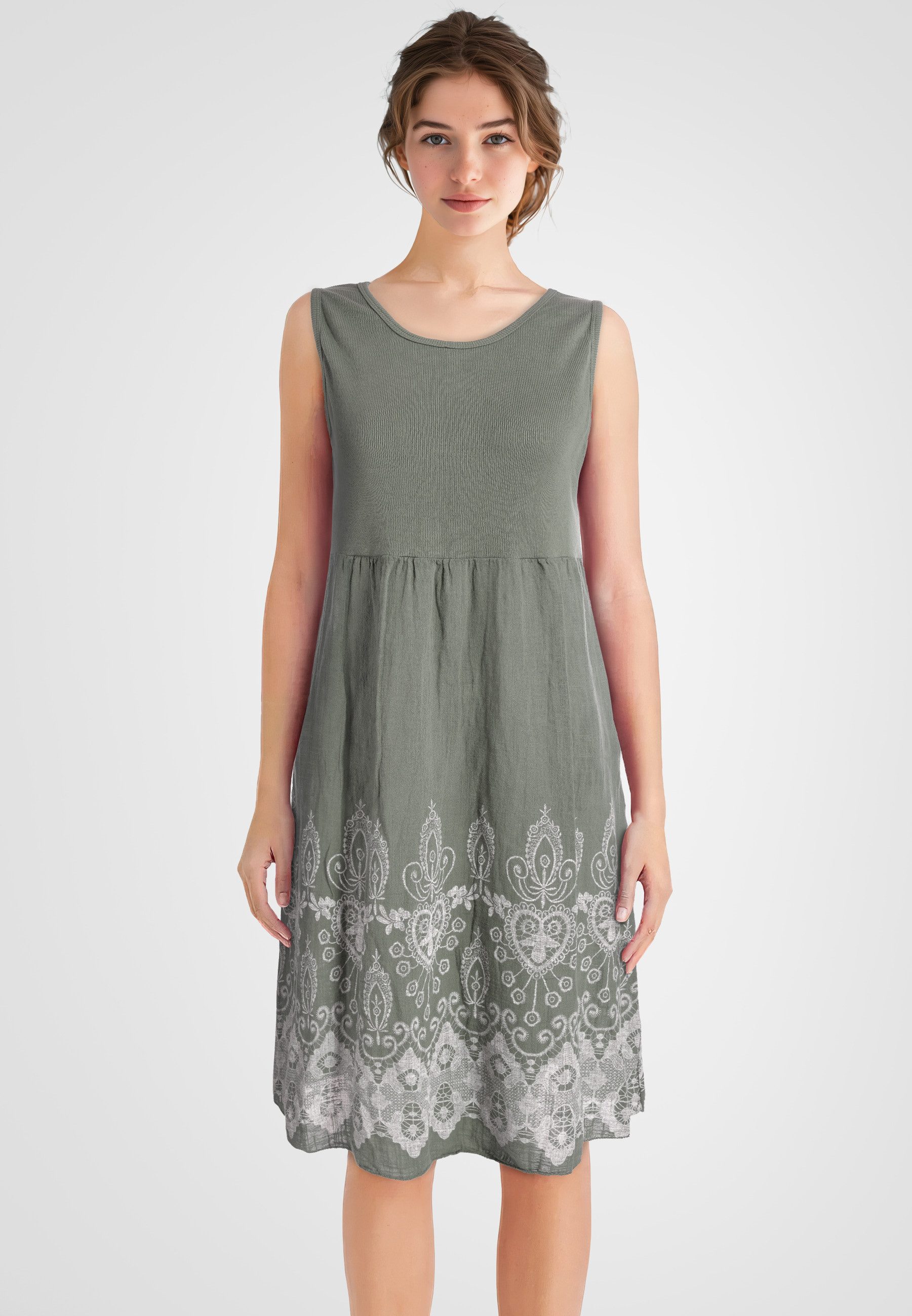 PEKIVESSA Sommerkleid Ärmelloses Trägerkleid aus Rippstrick günstig online kaufen