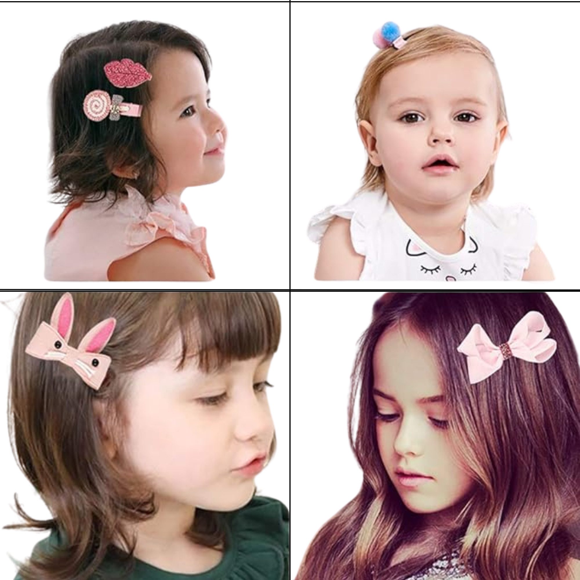 Montegoni Haarspange 18er-Set Haarspangen für Mädchen, Baby-Haarspangen-Set, süße Schleifen, elastische Bänder, 18-tlg., Pferdeschwanz-Haarnadeln-Set für kleine Mädchen, perfekt für Partys, Geburtstage und ideal als Geschenk