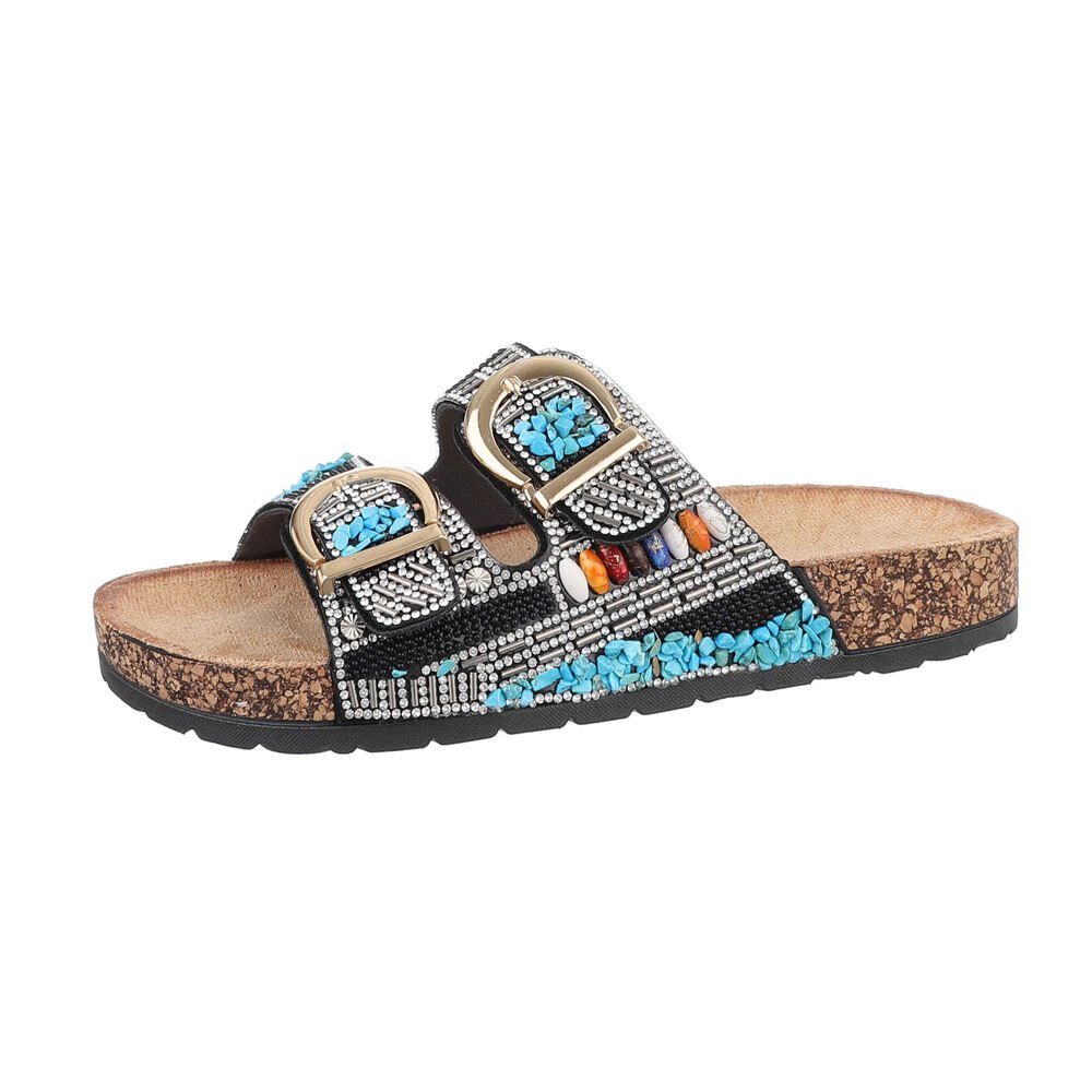 Ital-Design Damen Mules Freizeit Pantolette (85698236) Flach Pantoletten in günstig online kaufen