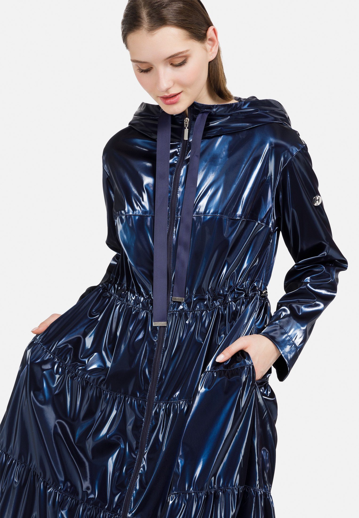 Trenchcoat HELMIDGE blau in Metallic-Optik Trenchcoat