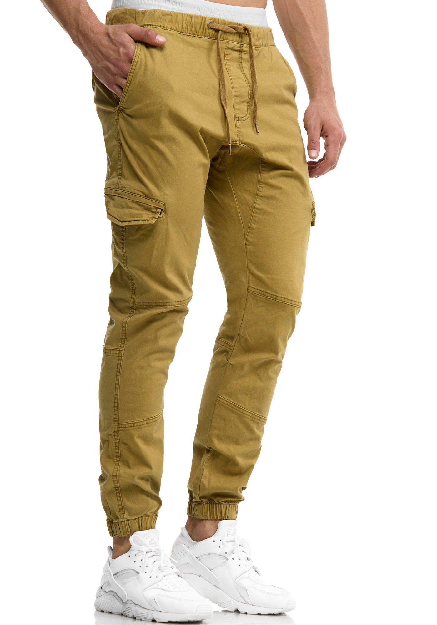 Indicode Cargohose INLevi mit seitlichen Cargotaschen und elastischen Bündc günstig online kaufen
