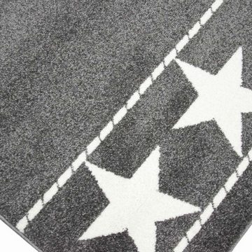 Kinderteppich Kinderteppich Spielteppich Kinderzimmer Teppich Stern grau creme, Carpetia, rechteckig, Höhe: 9 mm