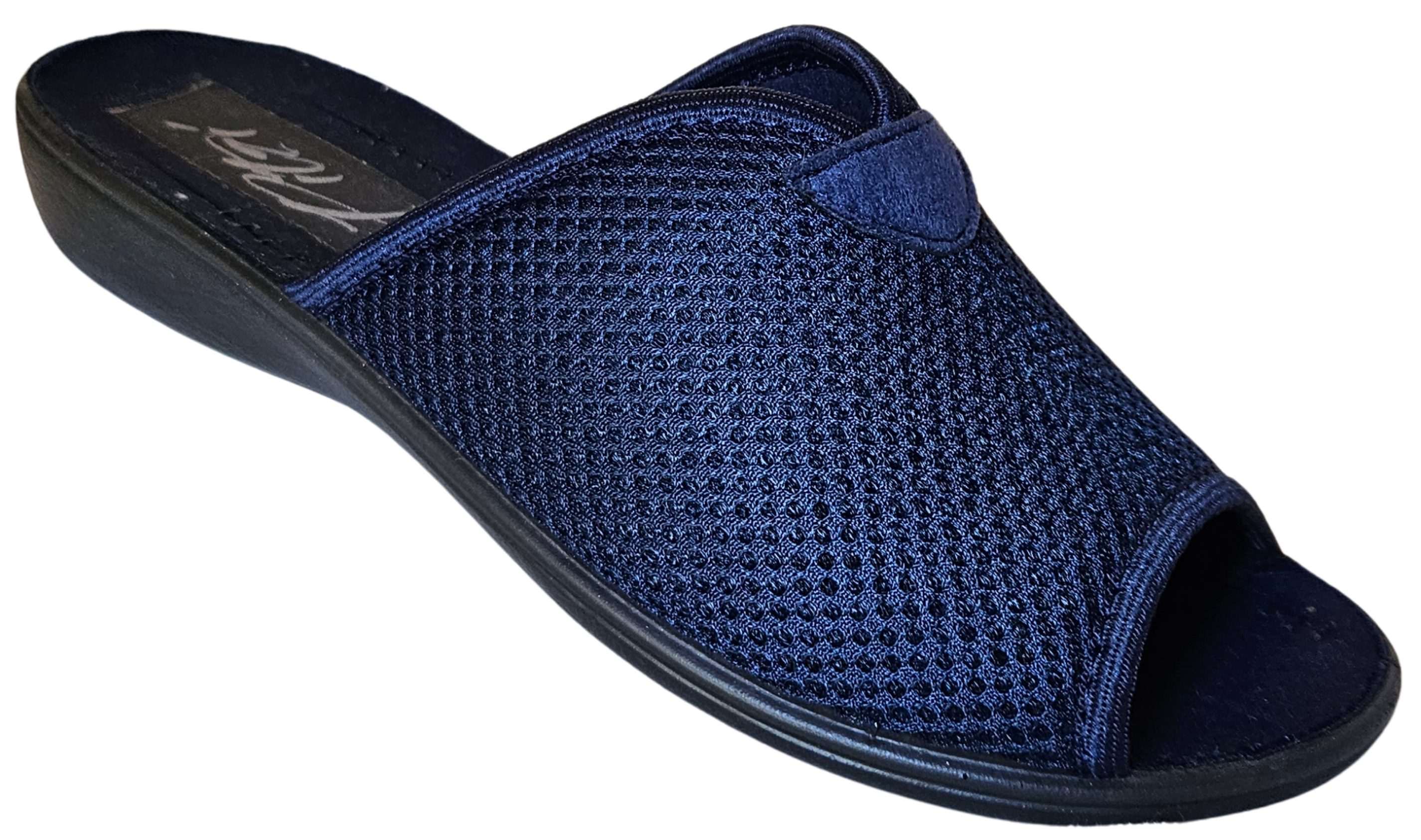 Pitzi Pantolette zehenoffen, 65050, dunkelblau Pantolette flexibles Mesh-Material, ideal bei Hallux Vallgus