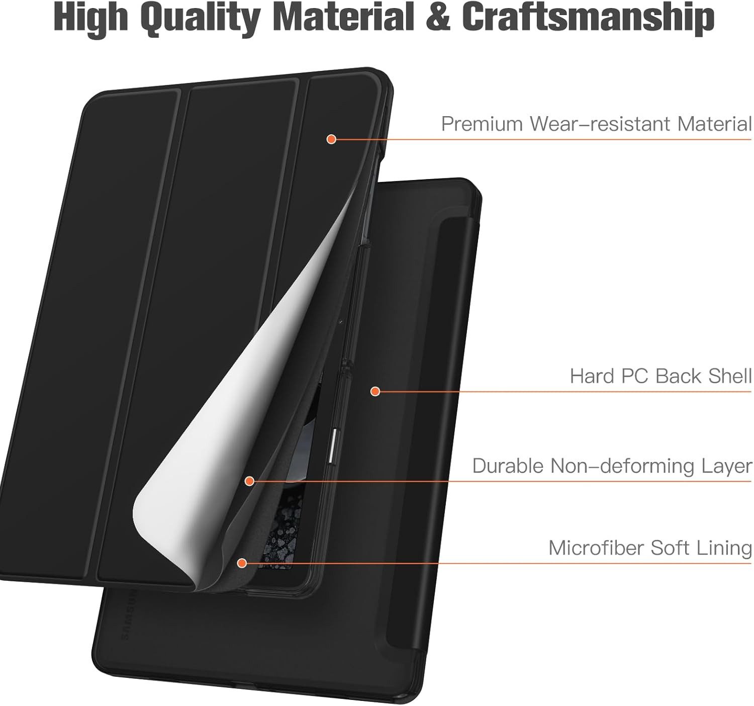 Fintie Tablet-Hülle für Samsung Galaxy Tab A11+ Plus 11" 2025 / Tab A9+ Plus 11 Zoll 2023 11 Zoll, Ultradünn Schutzhülle mit Translucent Rückseite in Matt-Optik – Bild 5 von 5