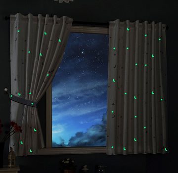 Vorhang, Gardinenbox, Multifunktionsband (1 St), blickdicht, Schal blickdicht Motiv Sterne Monde fluoreszierend leuchtend Universalband 20495