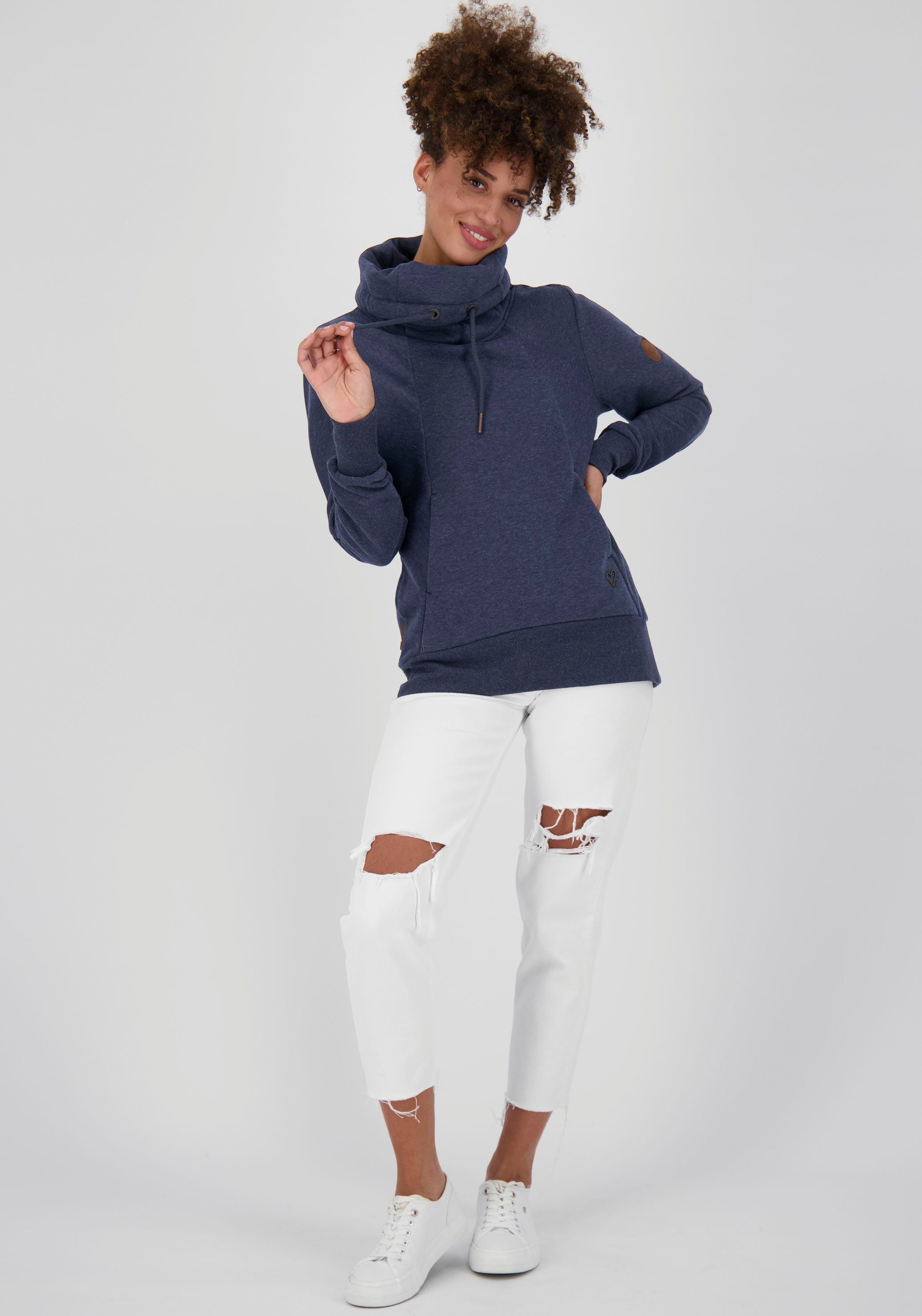 sportiver & hohem mit Kordel & Sweatshirt Sweater Kickin SueAK Alife Stehkragen marine