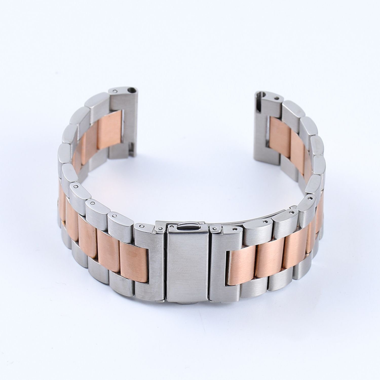 ELEKIN Smartwatch-Armband Edelstahl Armband Kompatible für Huawei GT 2/Huawei Watch GT2 Pro Silber und Roségold