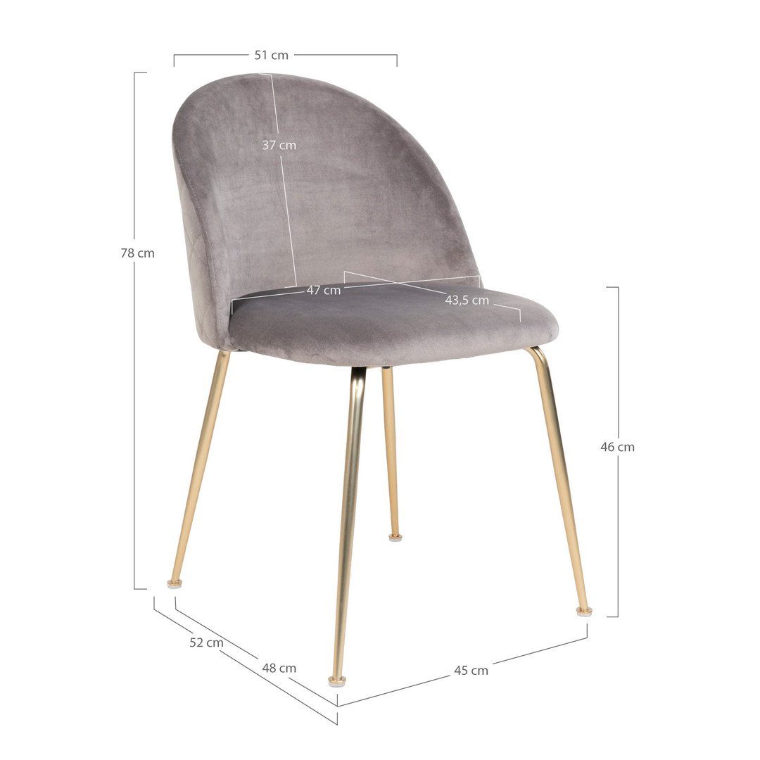 – House Dining Beinen grau Chair M... mit aus Nordic Esszimmerstuhl Samt, Geneve in Esszimmerstuhl