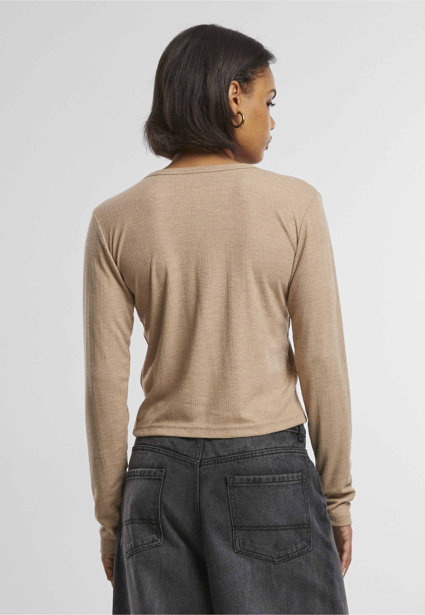 URBAN CLASSICS Strickjacke Urban Classics Ladies Rib Cardigan (1-tlg)