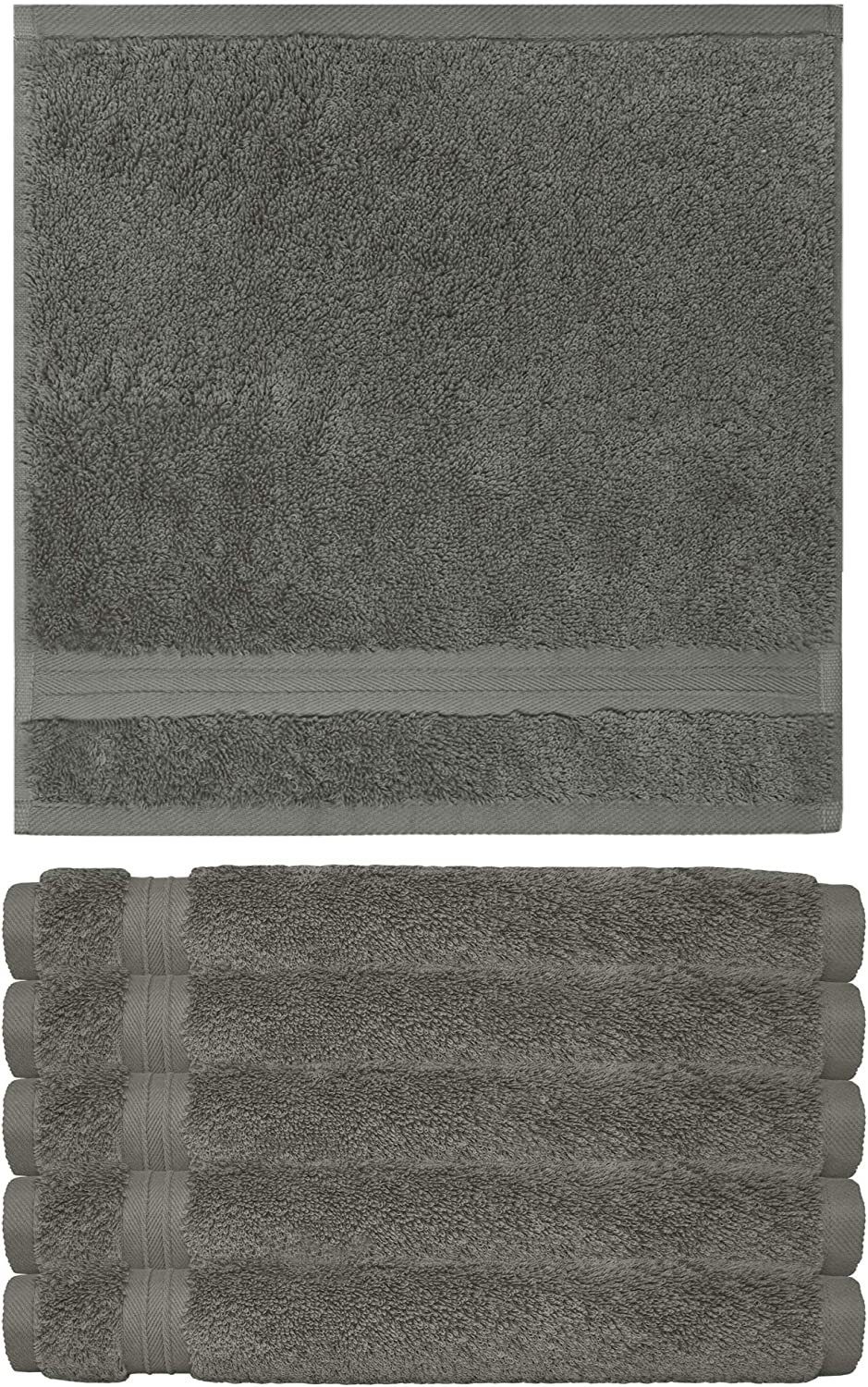 Dunkel Linz 30x30 Grau Gästehandtücher cm Lashuma Quadratische Seiftuch 6-tlg), grau (Set,