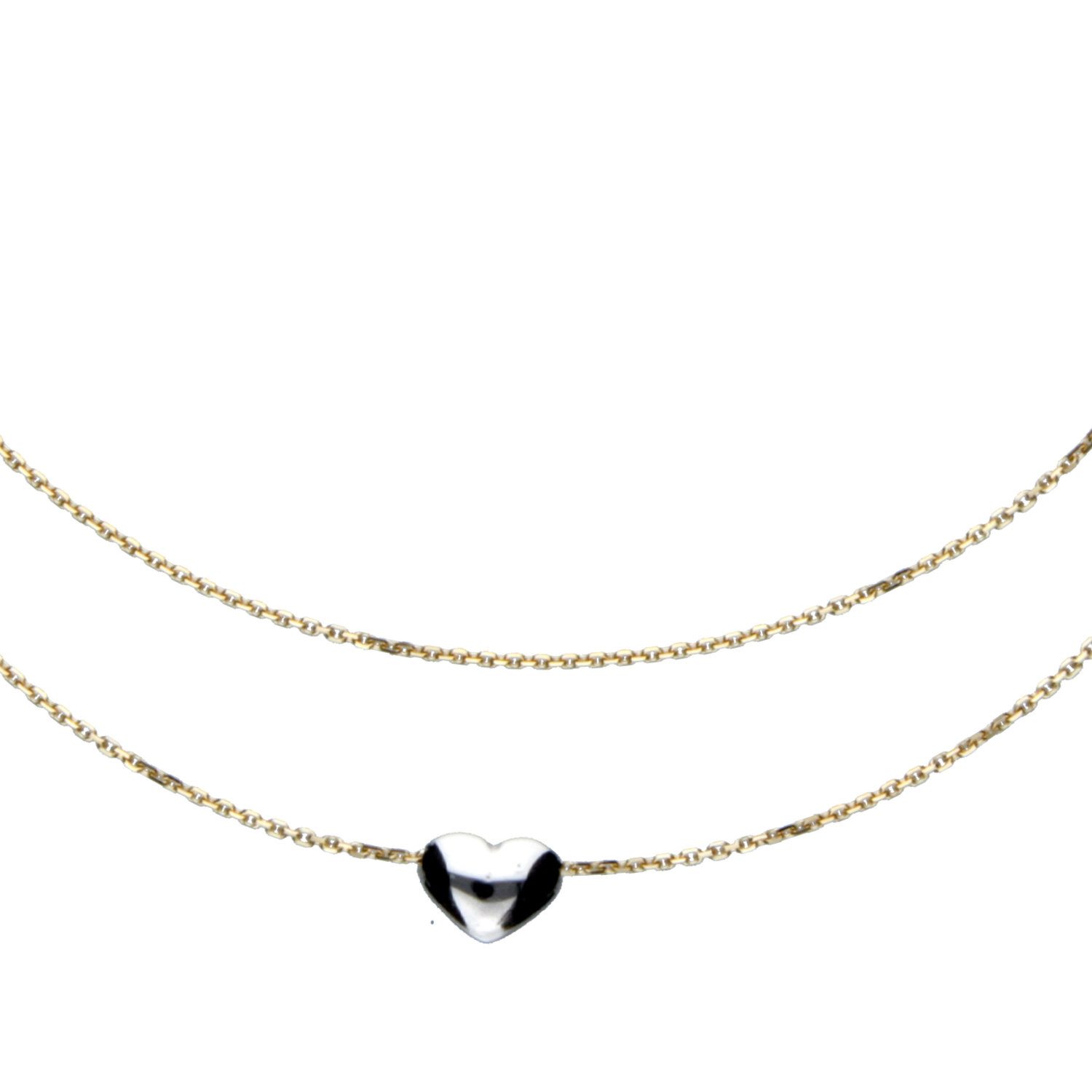 Goldkette JB Edle Goldkette Ankerkette 585 - 14 K Bicolor G W 38 cm