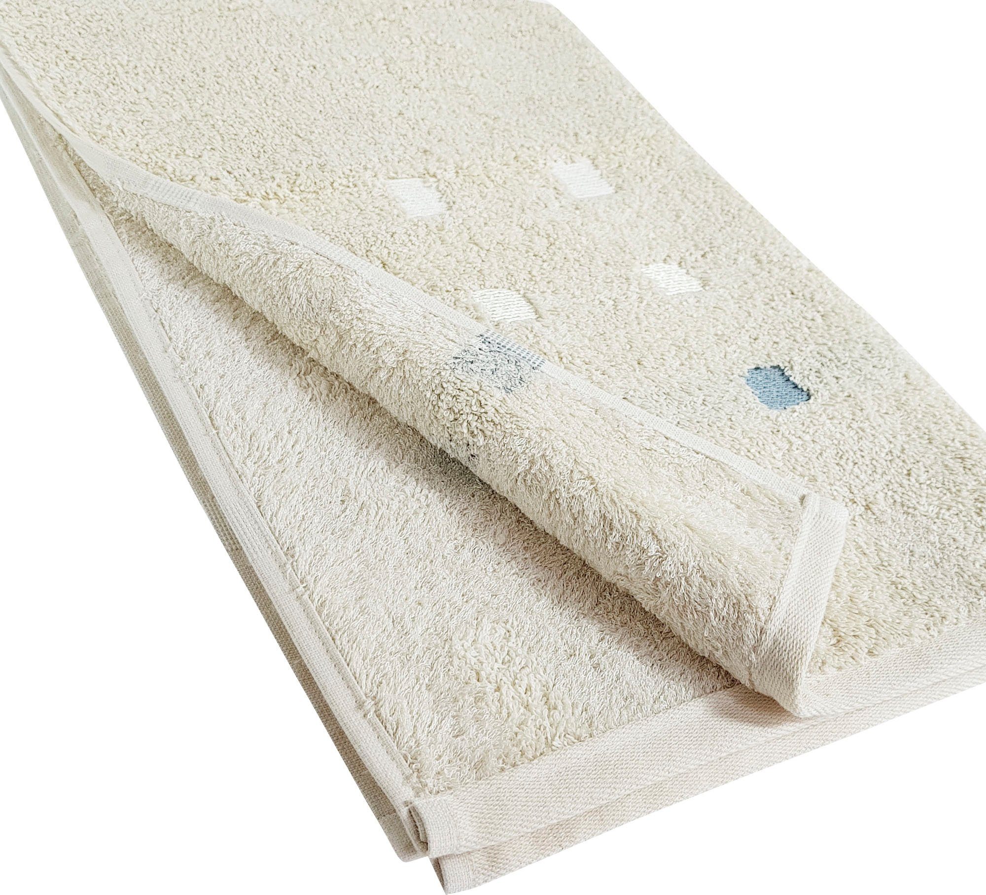 framsohn frottier Badetuch Quattro, in (1-St), Buchenholzfaser, beige-offwhite Walkfrottier natürliche, herstellt neutrale Österreich CO2