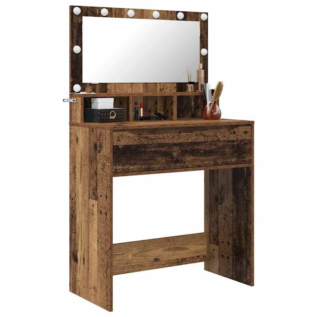 vidaXL Schminktisch Schlafzimmer-Frisiertische Altholz 80 x 39,6 x 135 cm (1-St)