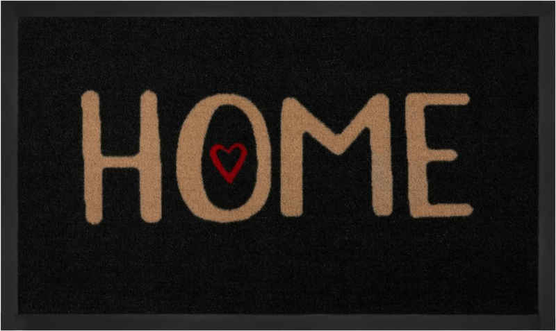 Fußmatte Lovely Home, HANSE Home, rechteckig, Höhe: 5 mm, mit Spruch, Schrift Design, waschbar, Robust, Pflegeleicht, Rutschfest